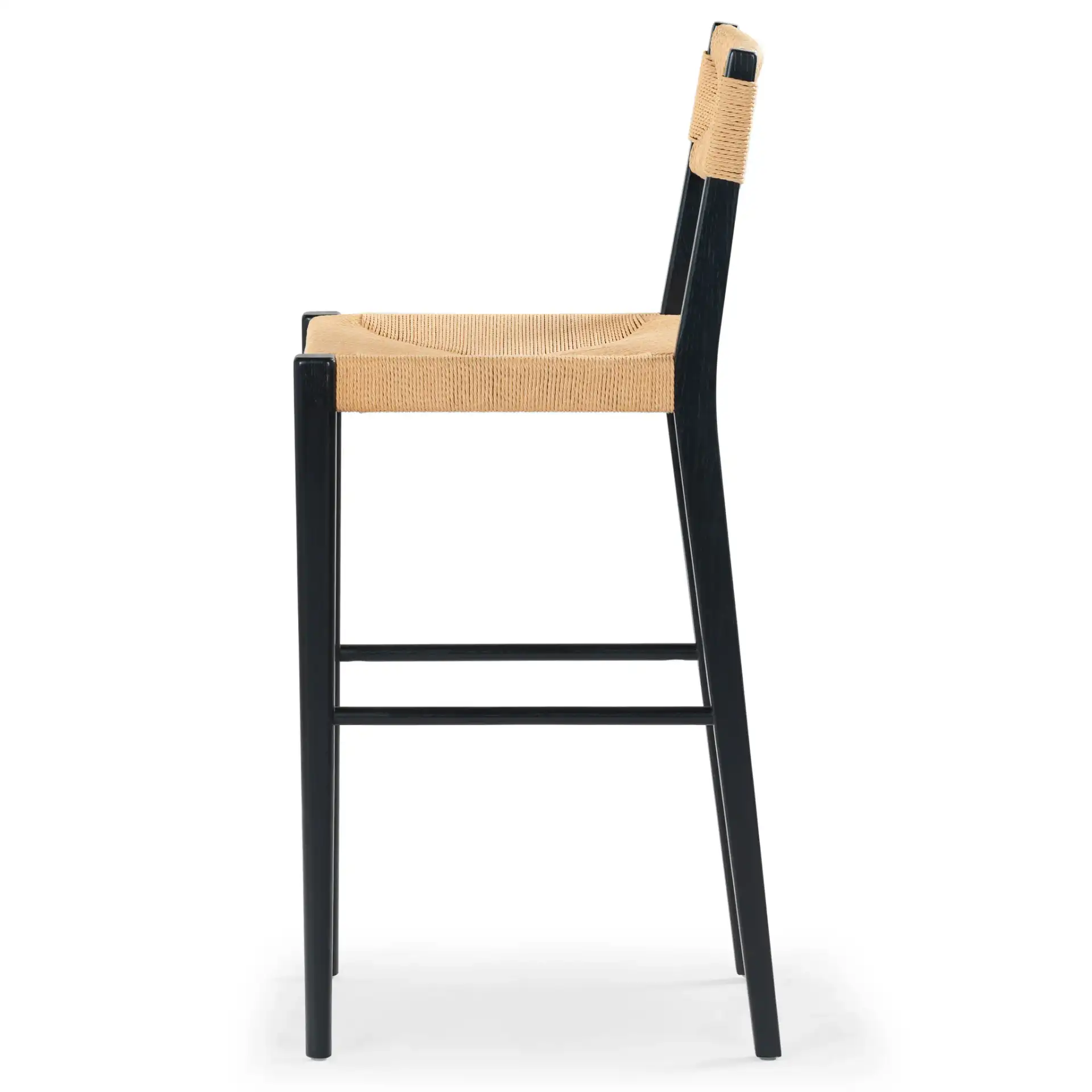 Cody Rattan Barstool in Black / Natural, detail view