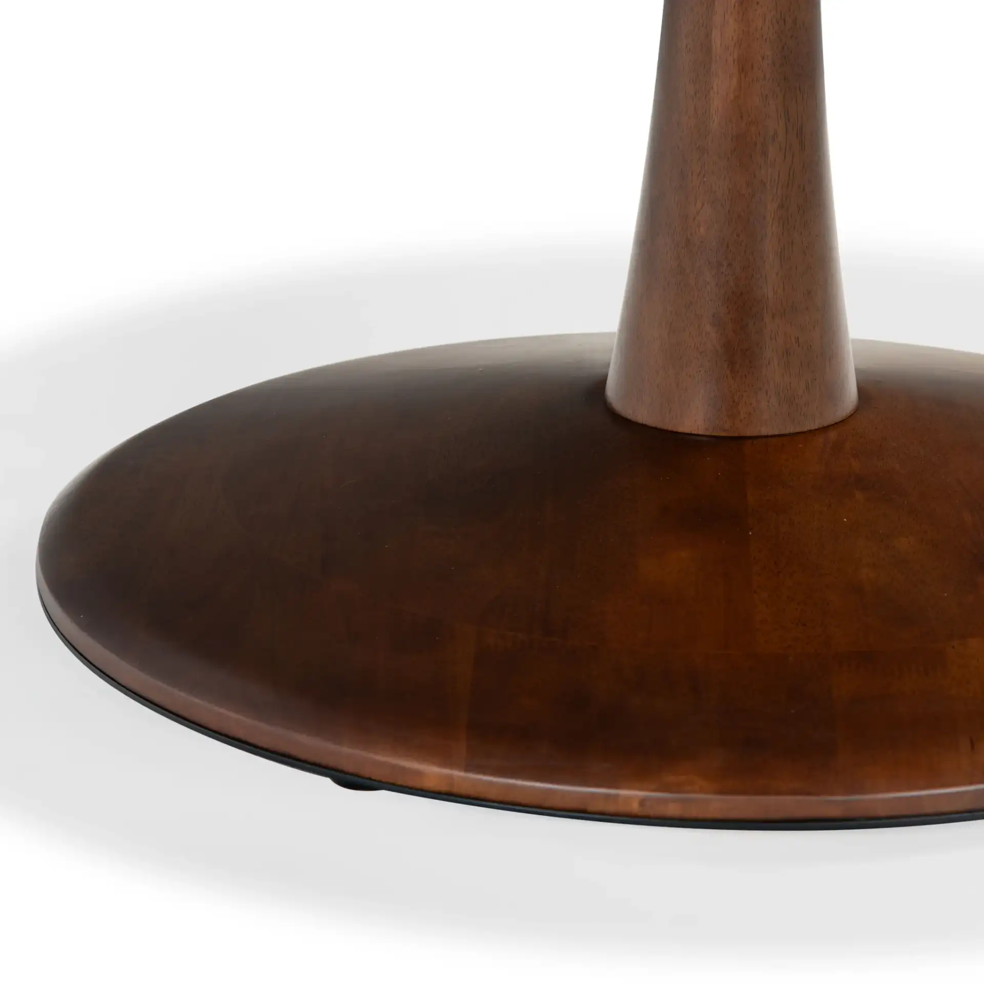 Lisette Round Dining Table in Walnut, detail view