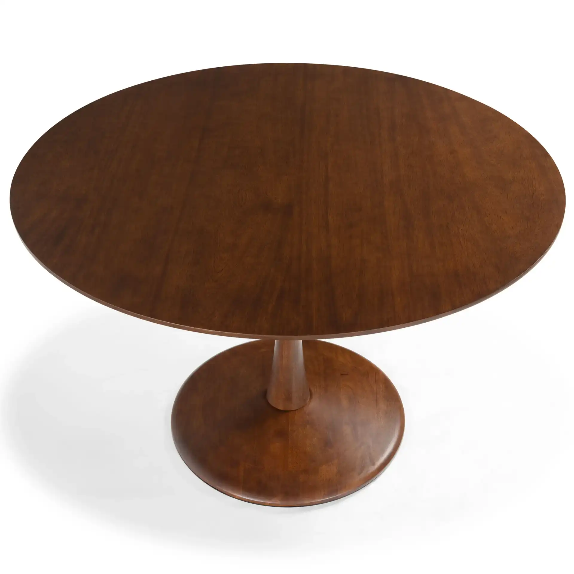 Lisette Round Dining Table in Walnut, detail view