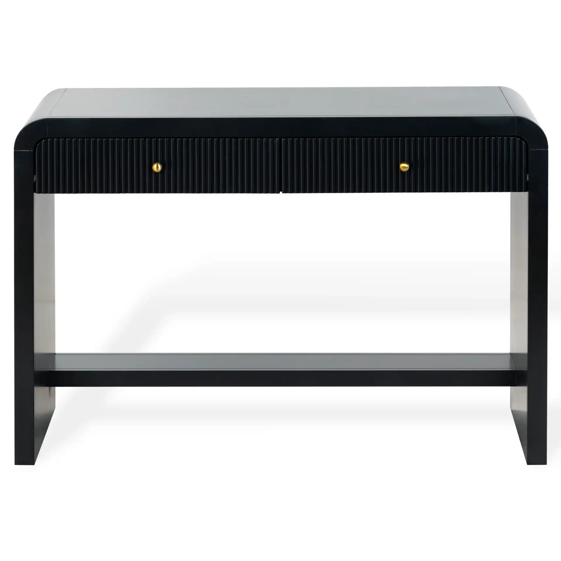 Liabella Two-Drawer Curved Desk in Black