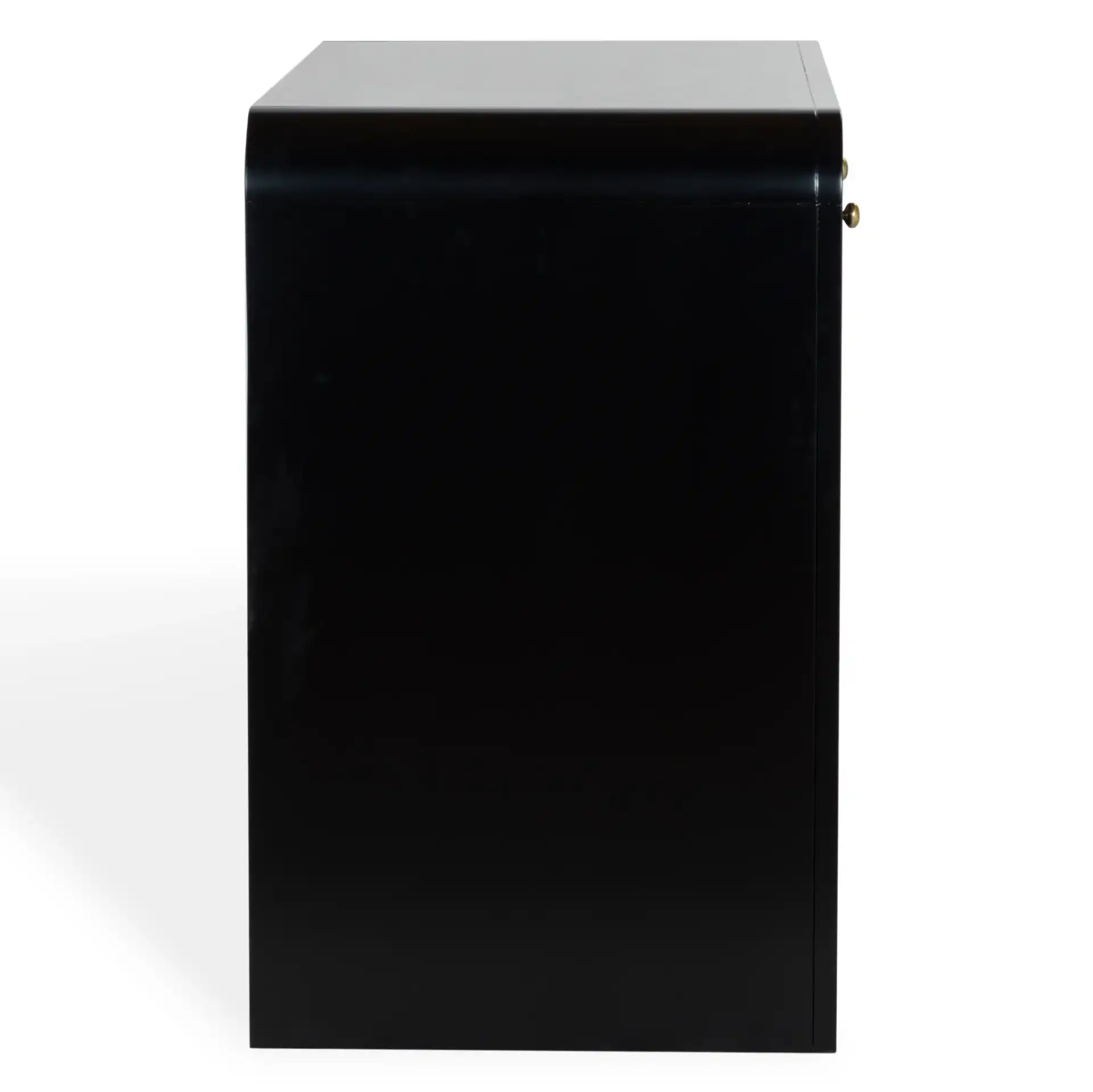 Liabella Two-Drawer Curved Desk in Black, detail view