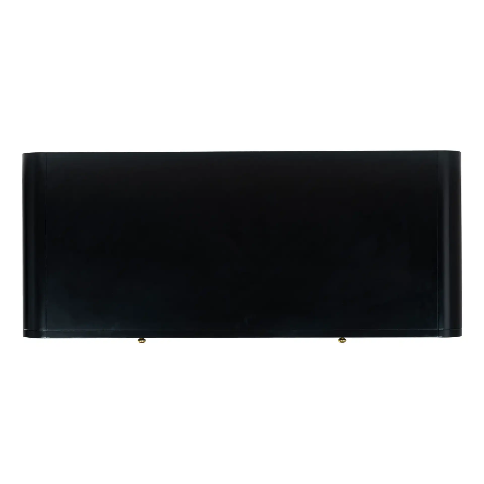 Liabella Two-Drawer Curved Desk in Black, detail view