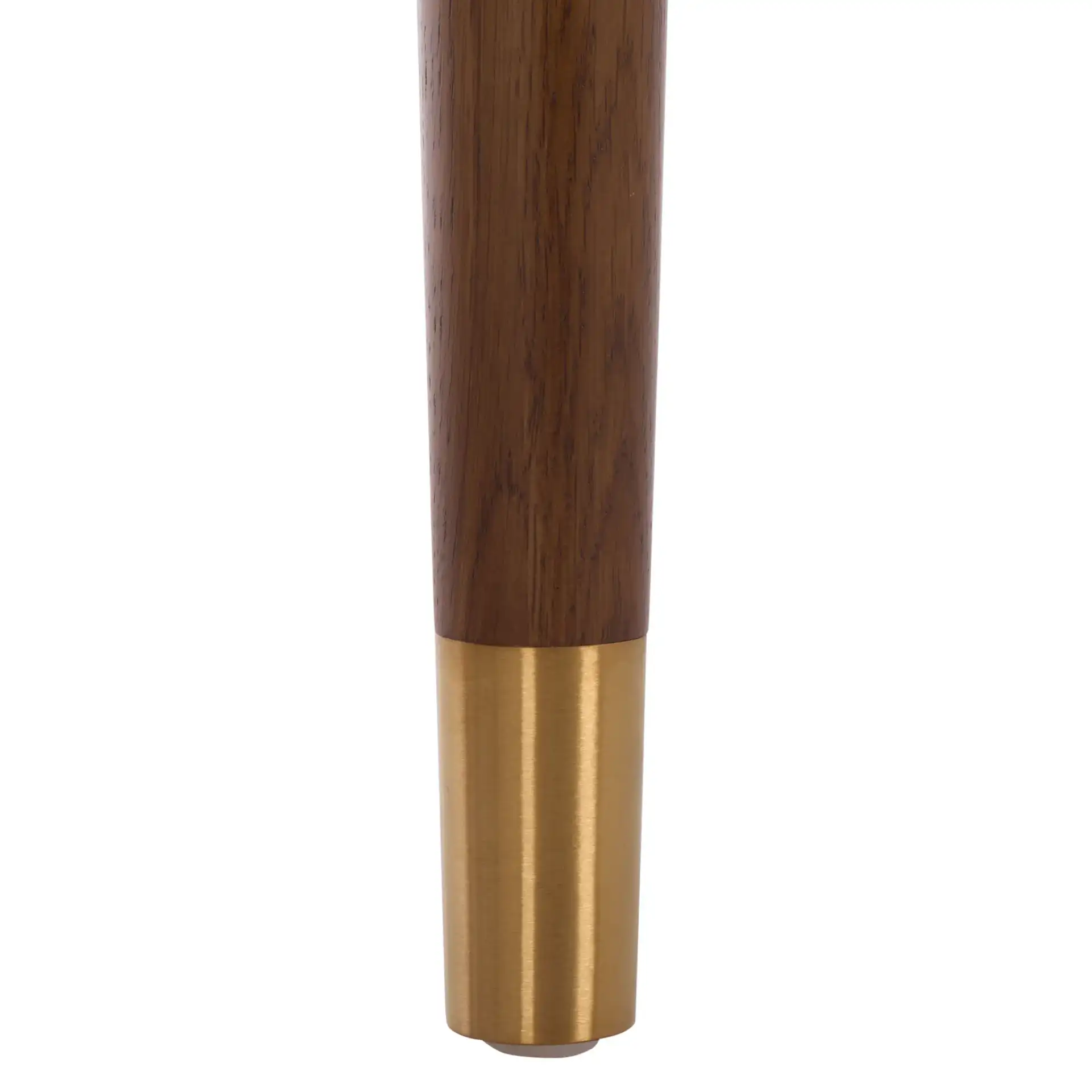 Kaylenne 90" Dining Table in Walnut / Brass, detail view