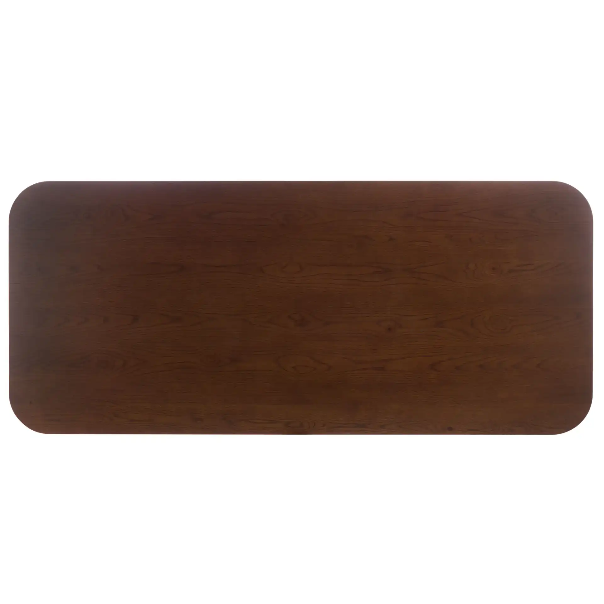 Kaylenne 90" Dining Table in Walnut / Brass, detail view