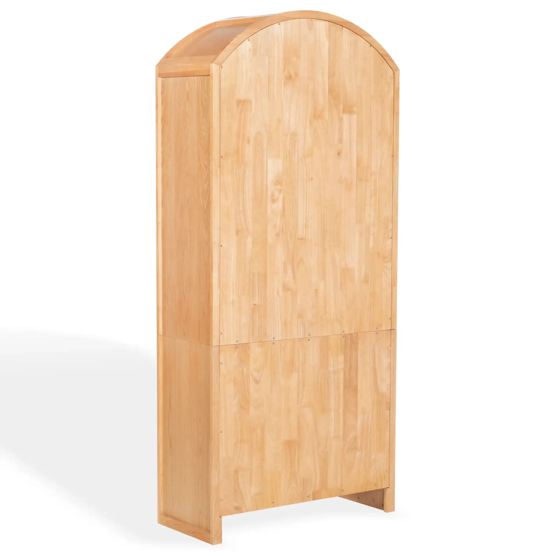 Elladora Ribbed Wood Bookcase in Natural / Black, detail view