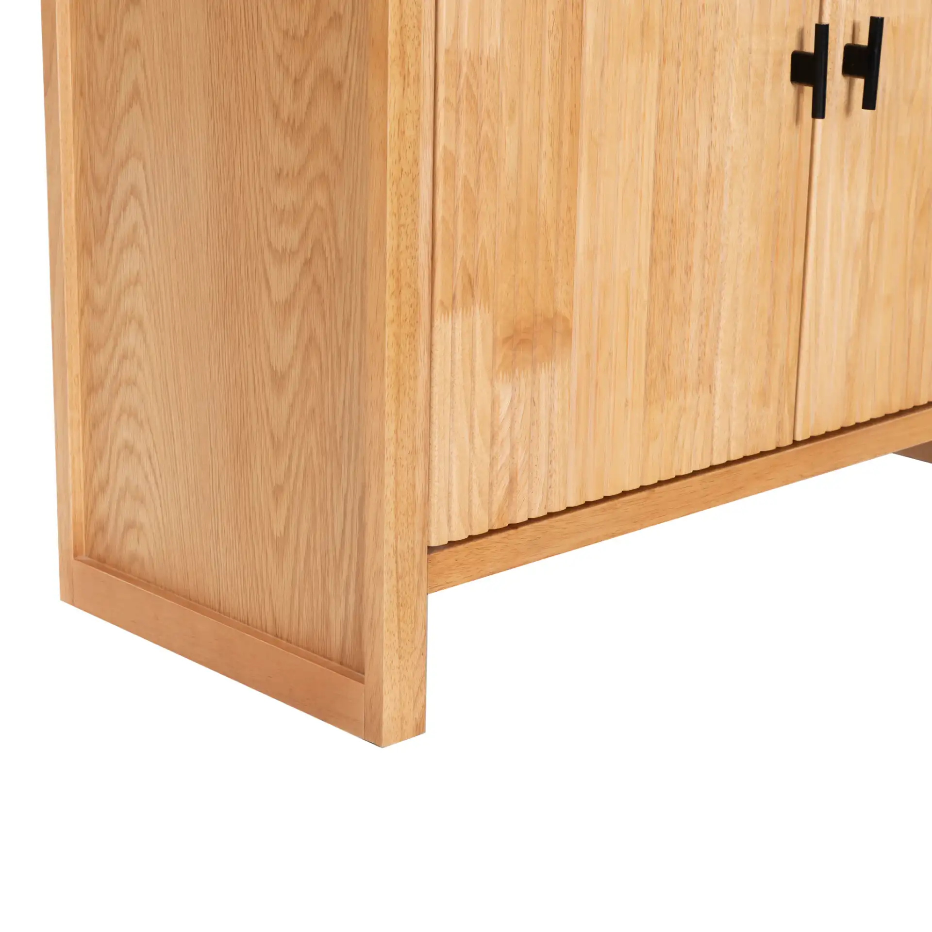 Elladora Ribbed Wood Bookcase in Natural / Black, detail view