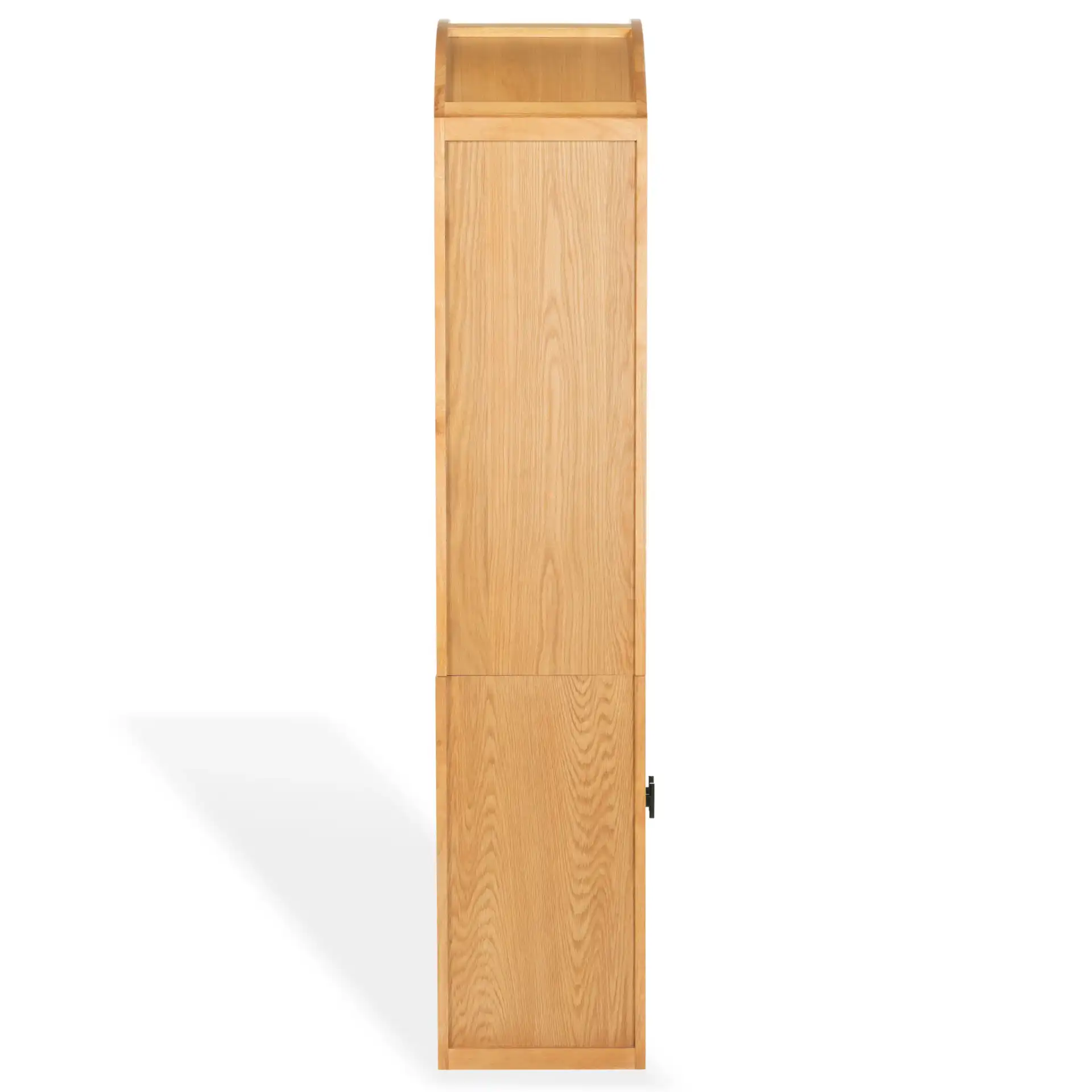 Elladora Ribbed Wood Bookcase in Natural / Black, detail view