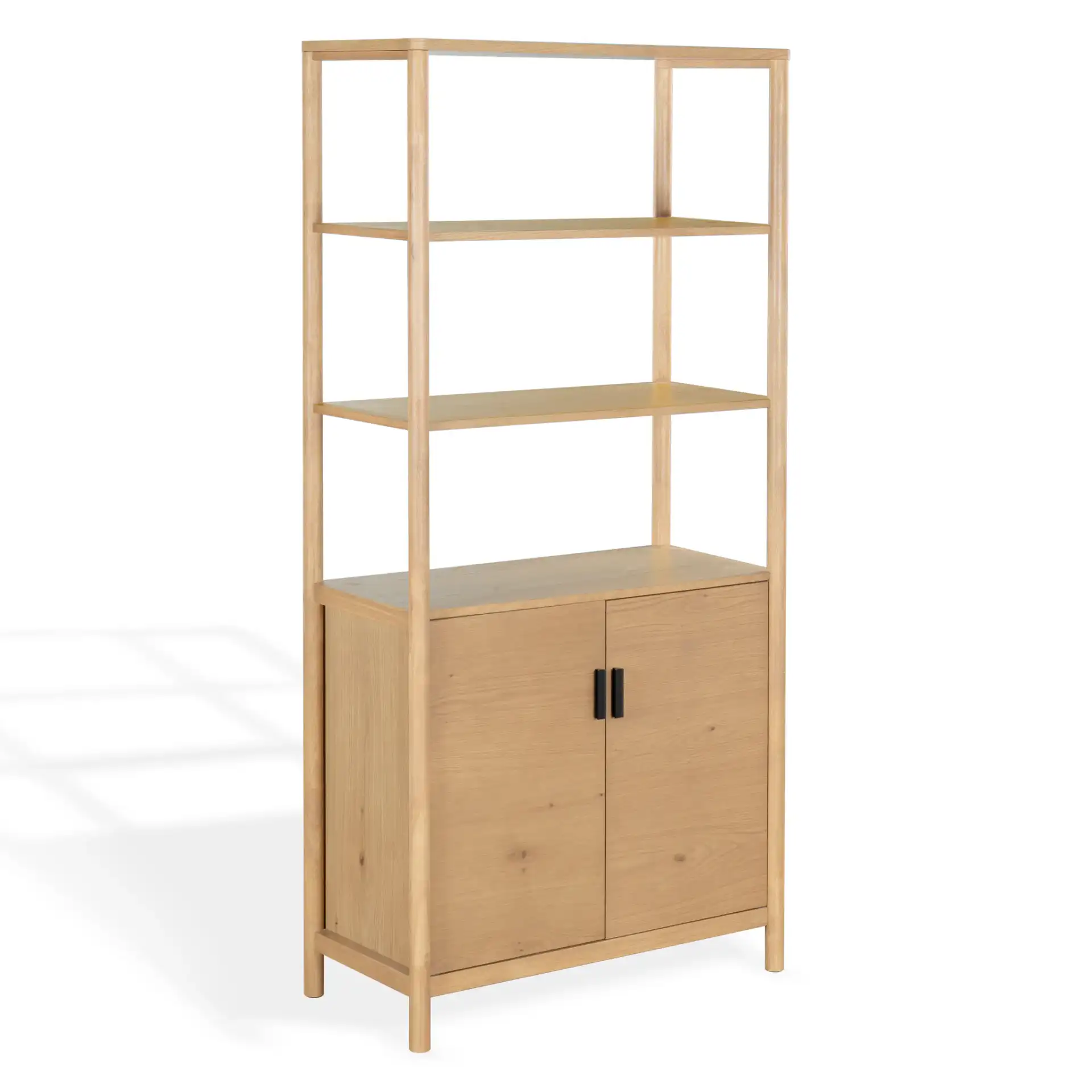 Jaylessa 5 Shelf Wood Bookcase in Natural, detail view