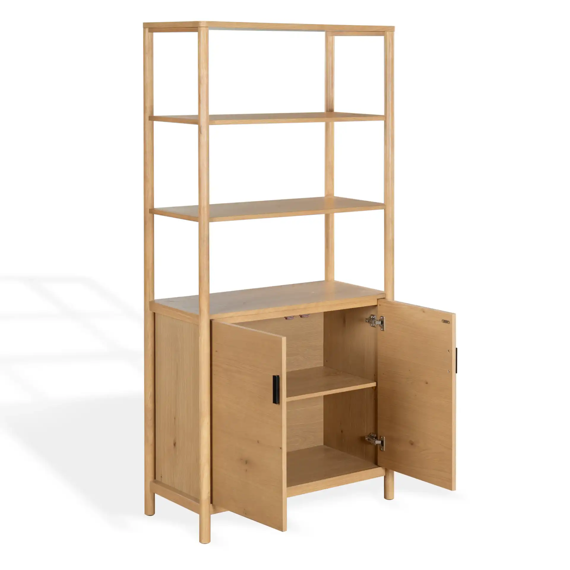 Jaylessa 5 Shelf Wood Bookcase in Natural, detail view