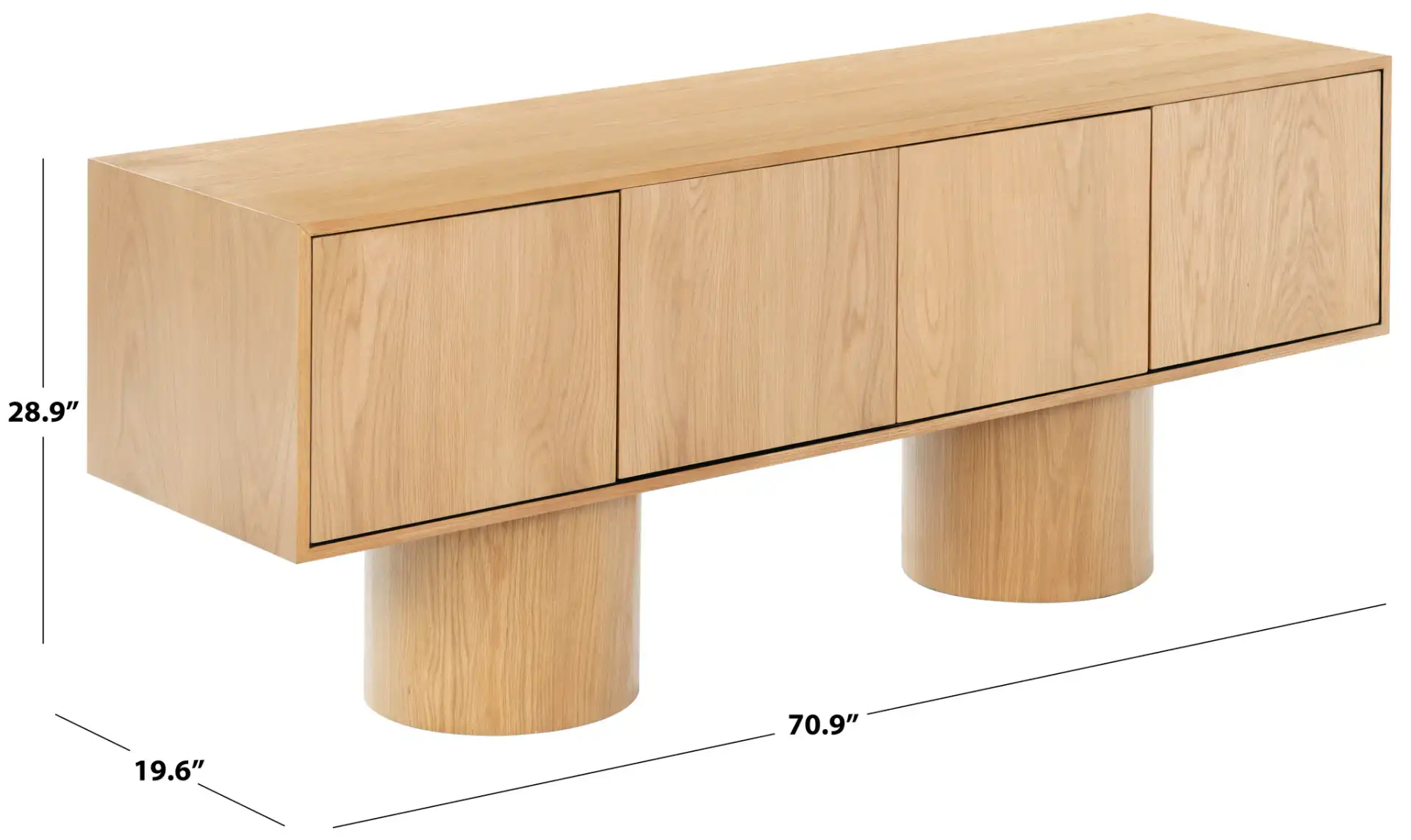 Alberti Wood Sideboard in Natural, detail view