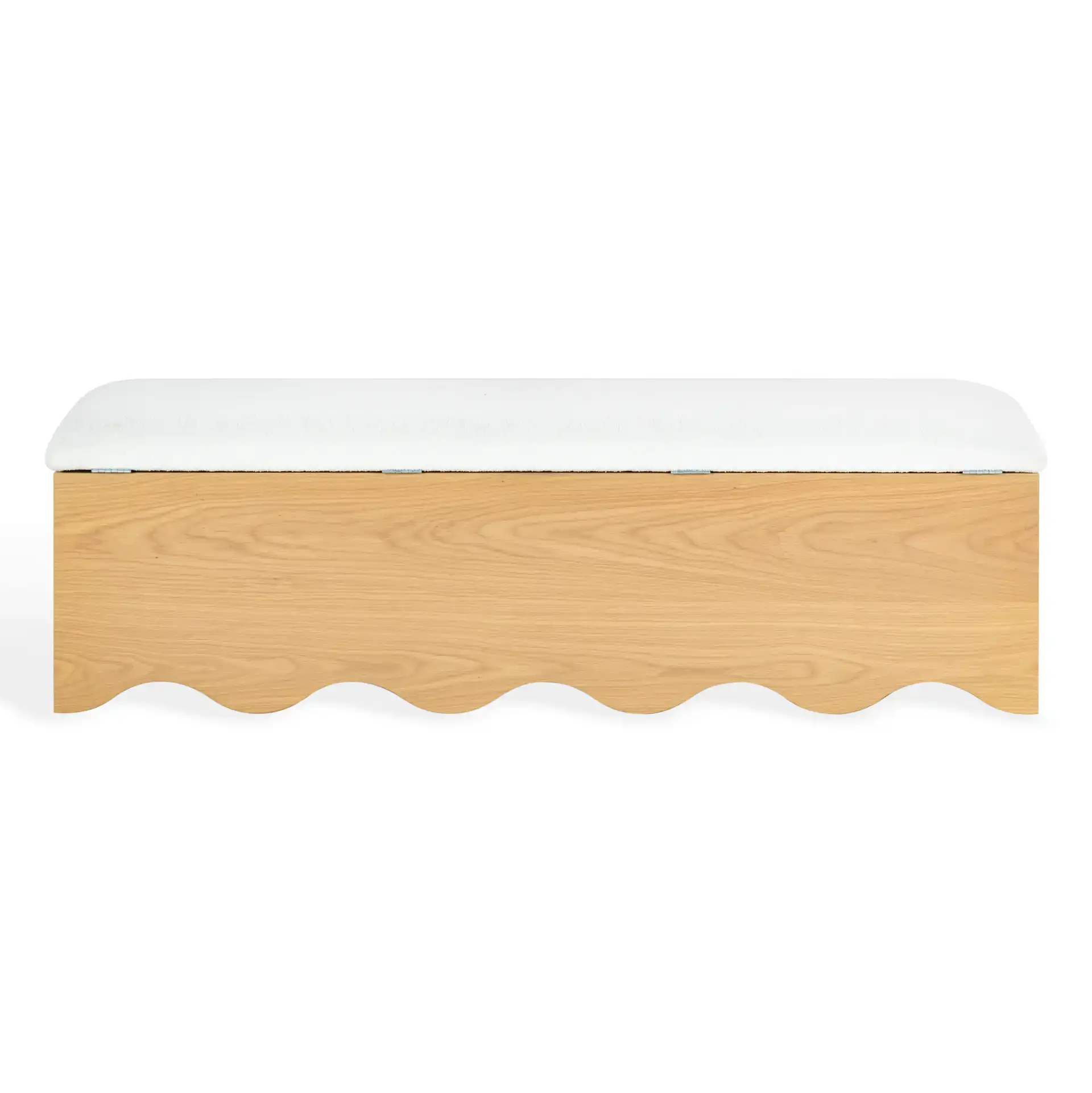 Roseandrea Storage Bench in Natural / White, detail view