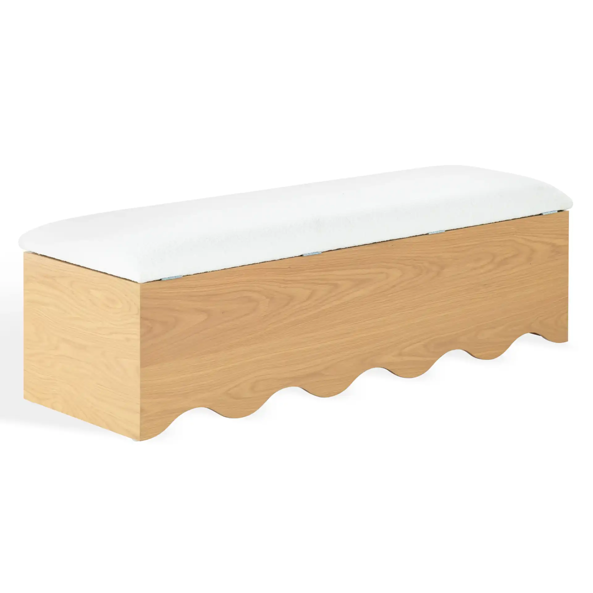 Roseandrea Storage Bench in Natural / White, detail view