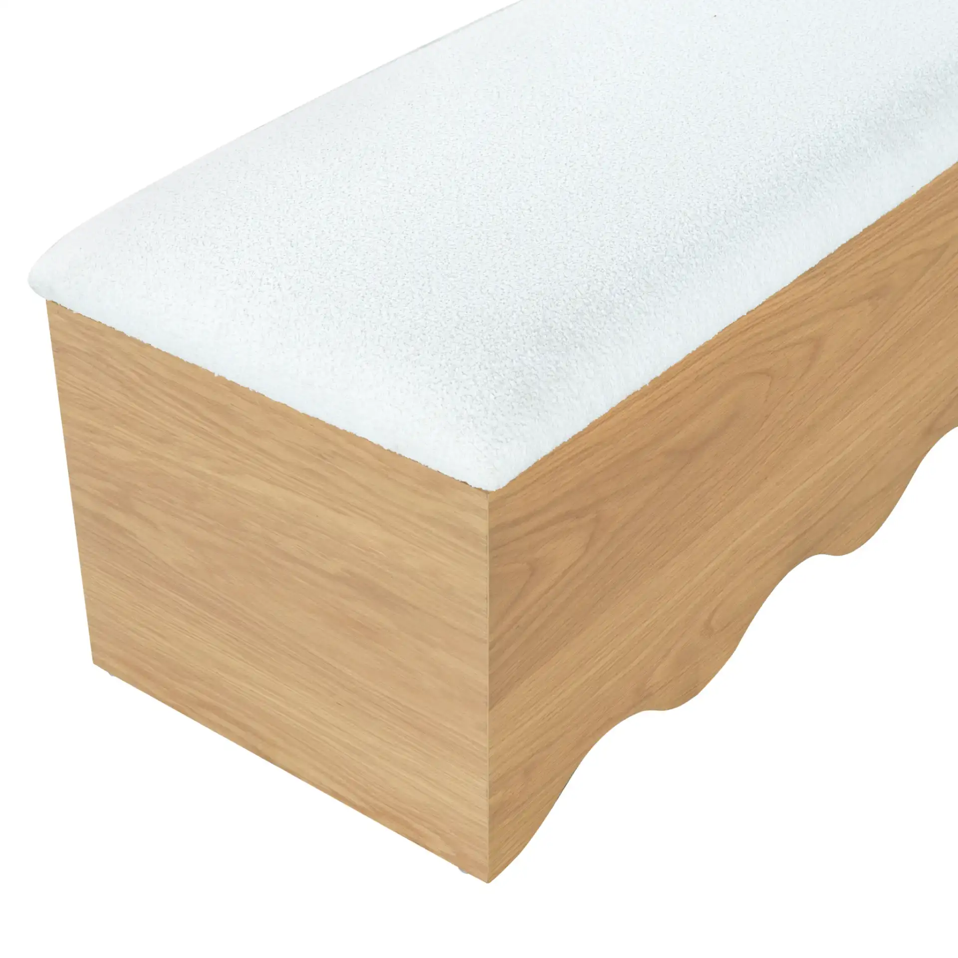 Roseandrea Storage Bench in Natural / White in a styled room