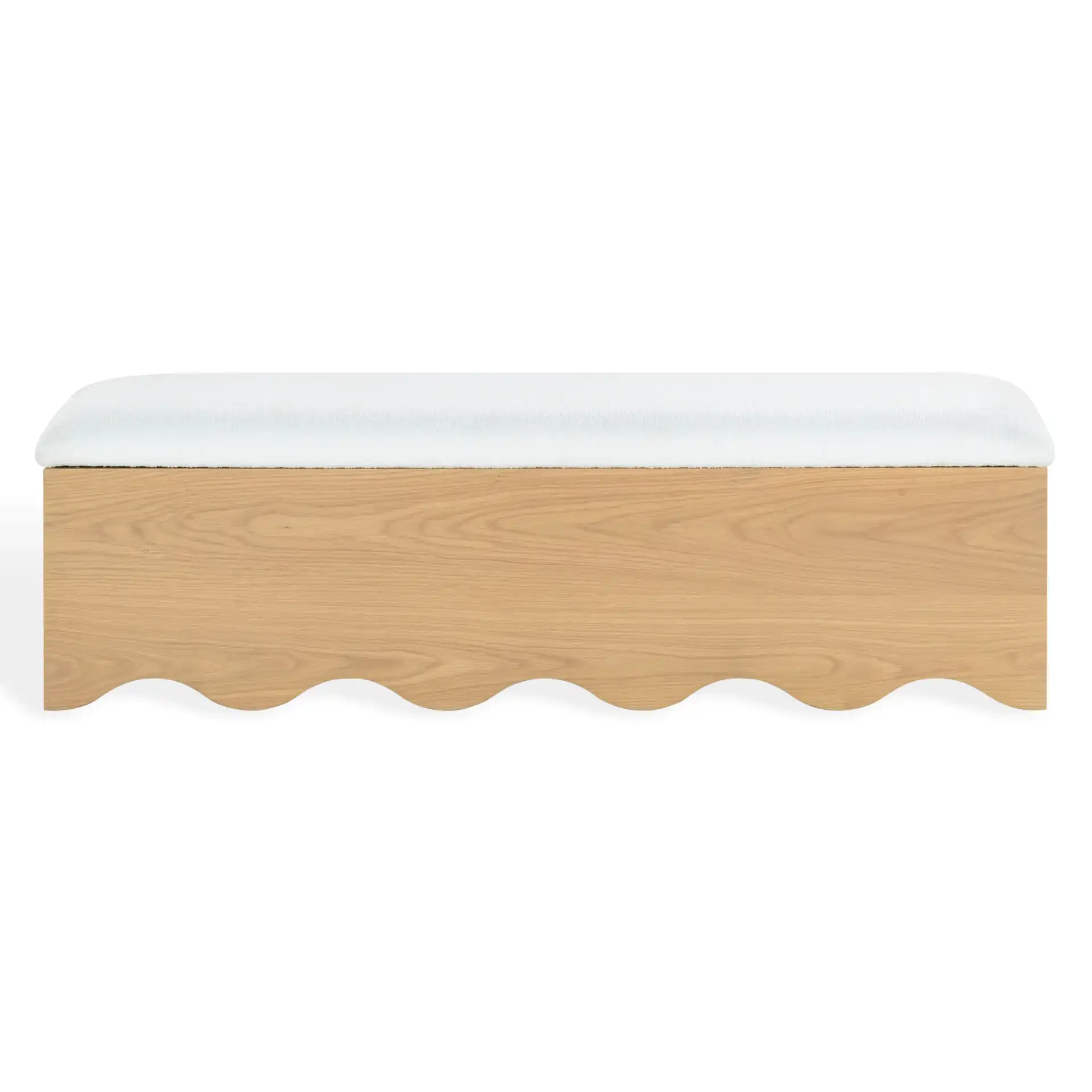 Roseandrea Storage Bench in Natural / White, detail view