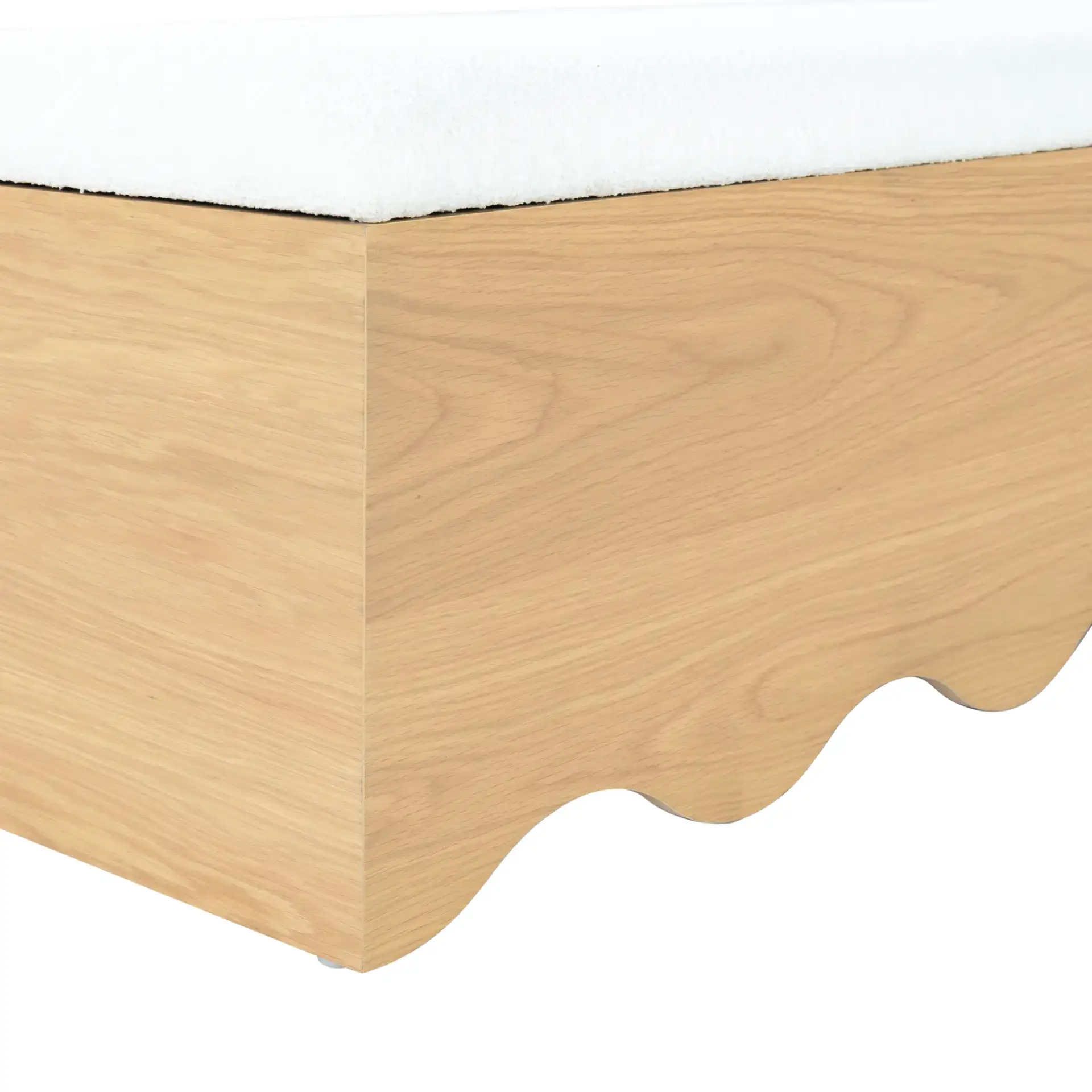 Roseandrea Storage Bench in Natural / White, detail view