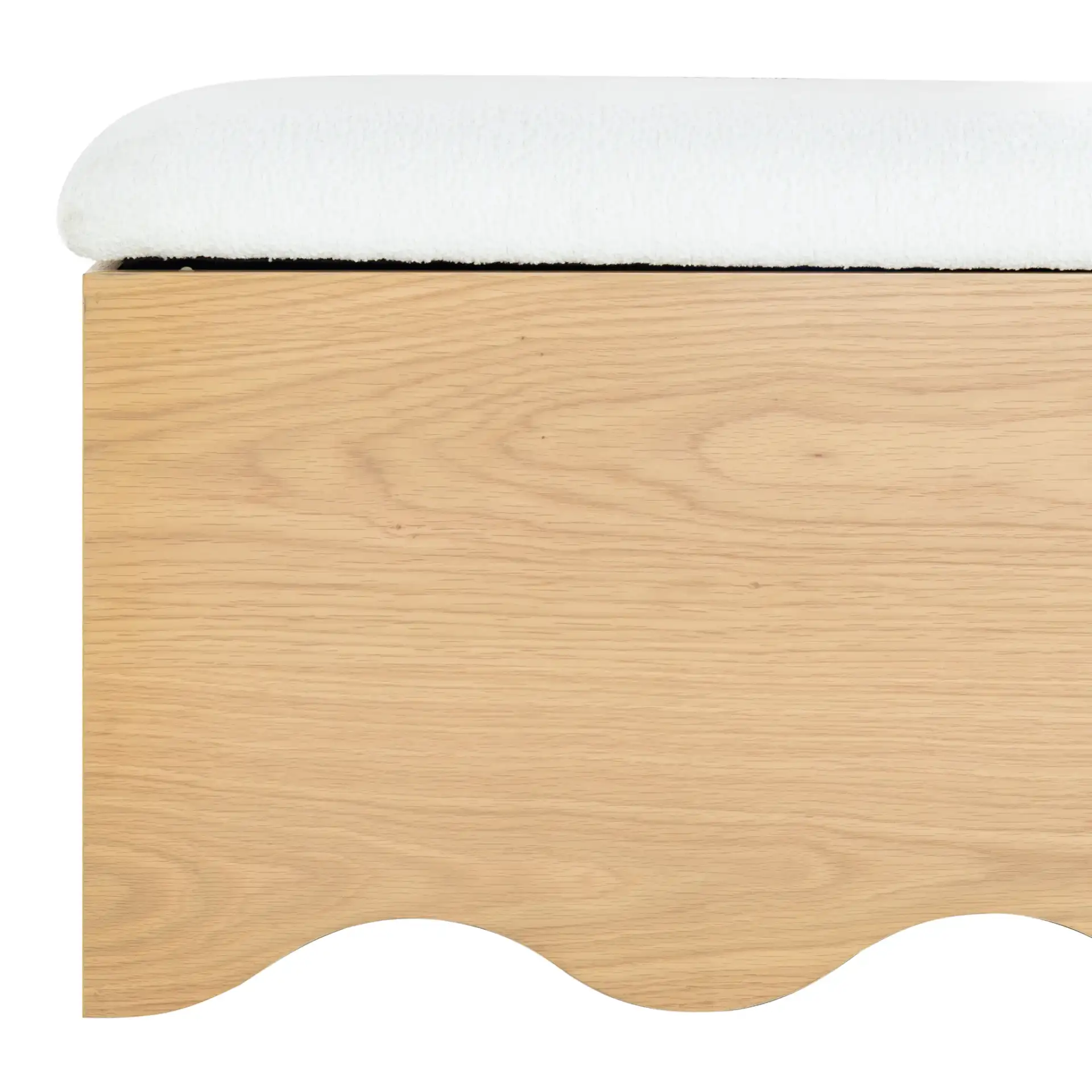 Roseandrea Storage Bench in Natural / White, detail view