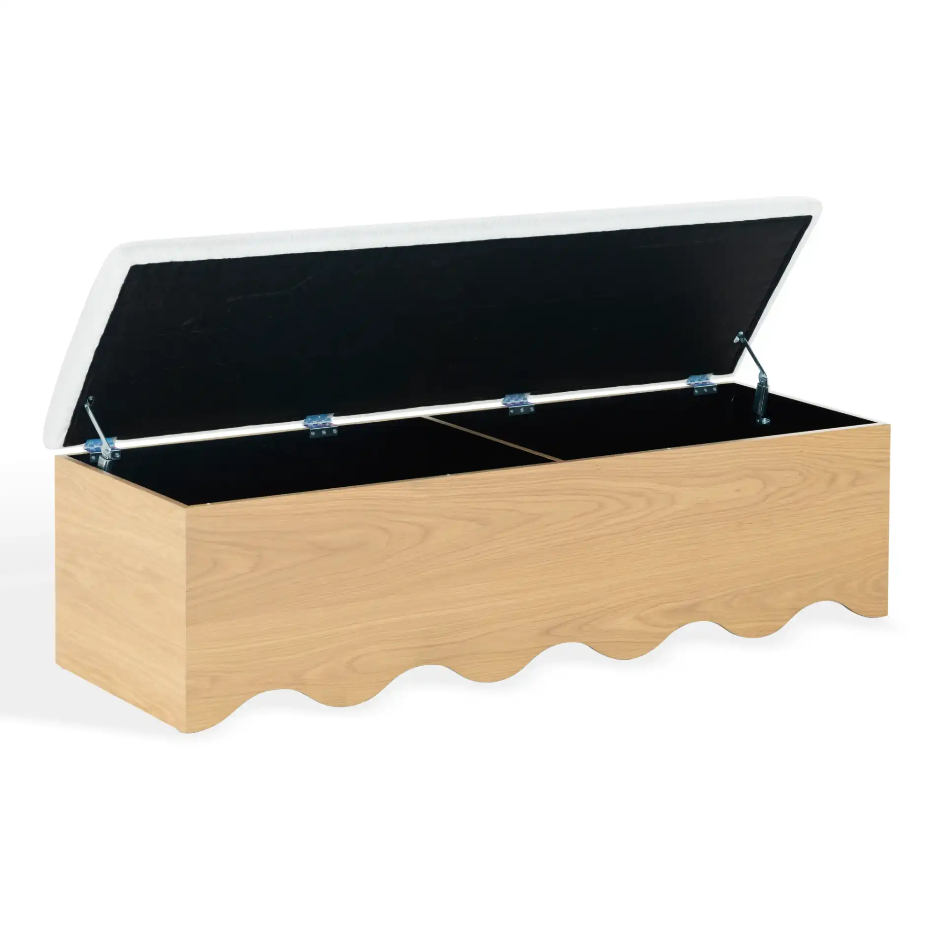 Roseandrea Storage Bench in Natural / White, detail view