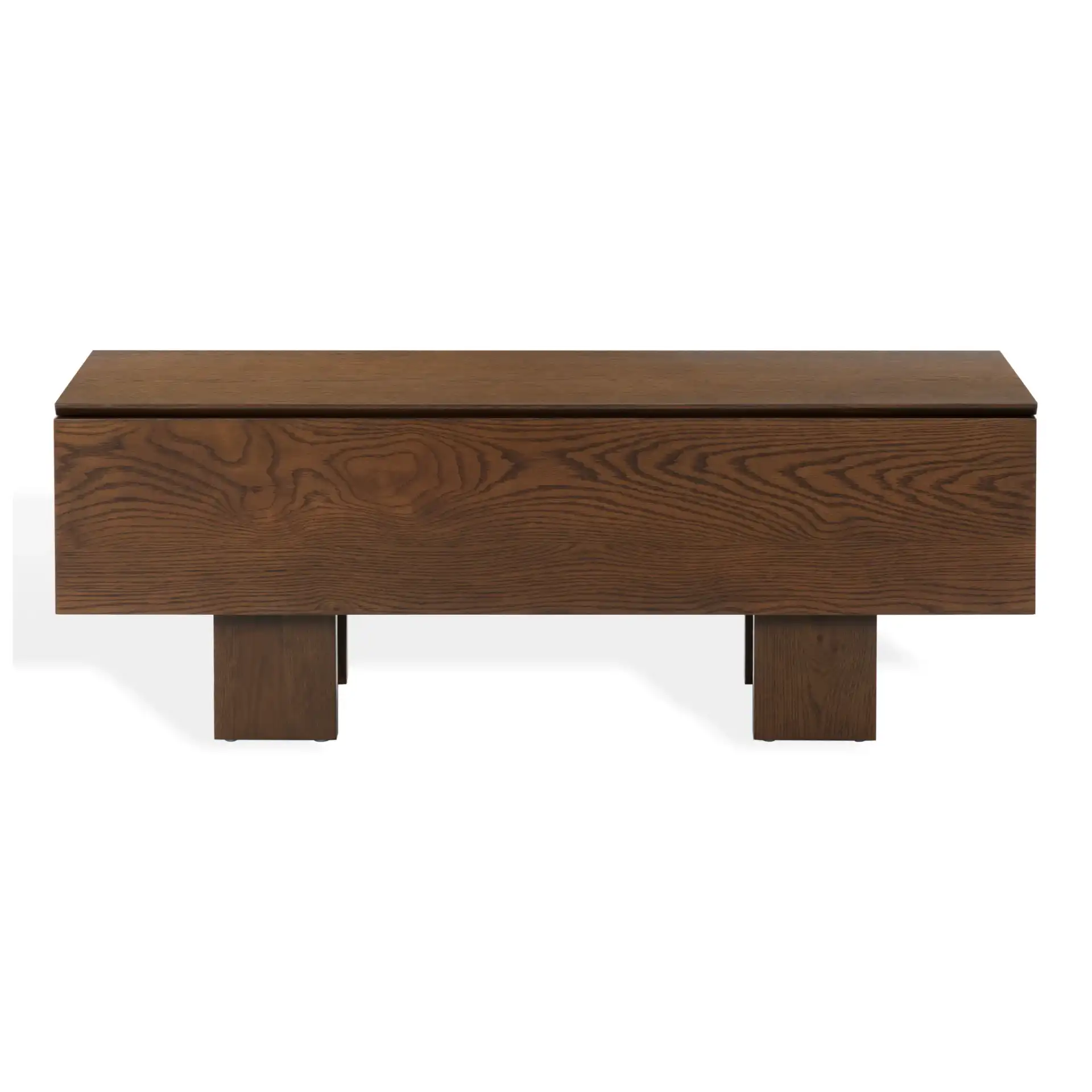 Sherianya Wood Storage Bench in Natural, detail view