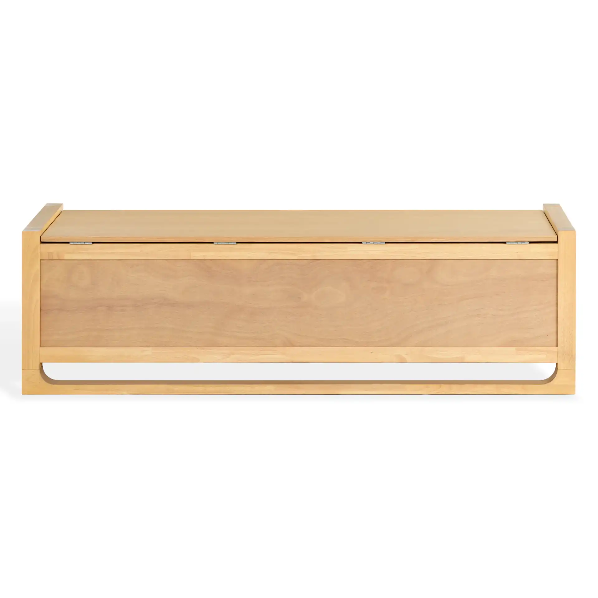 Tyrell Wood Storage Bench in Natural, detail view