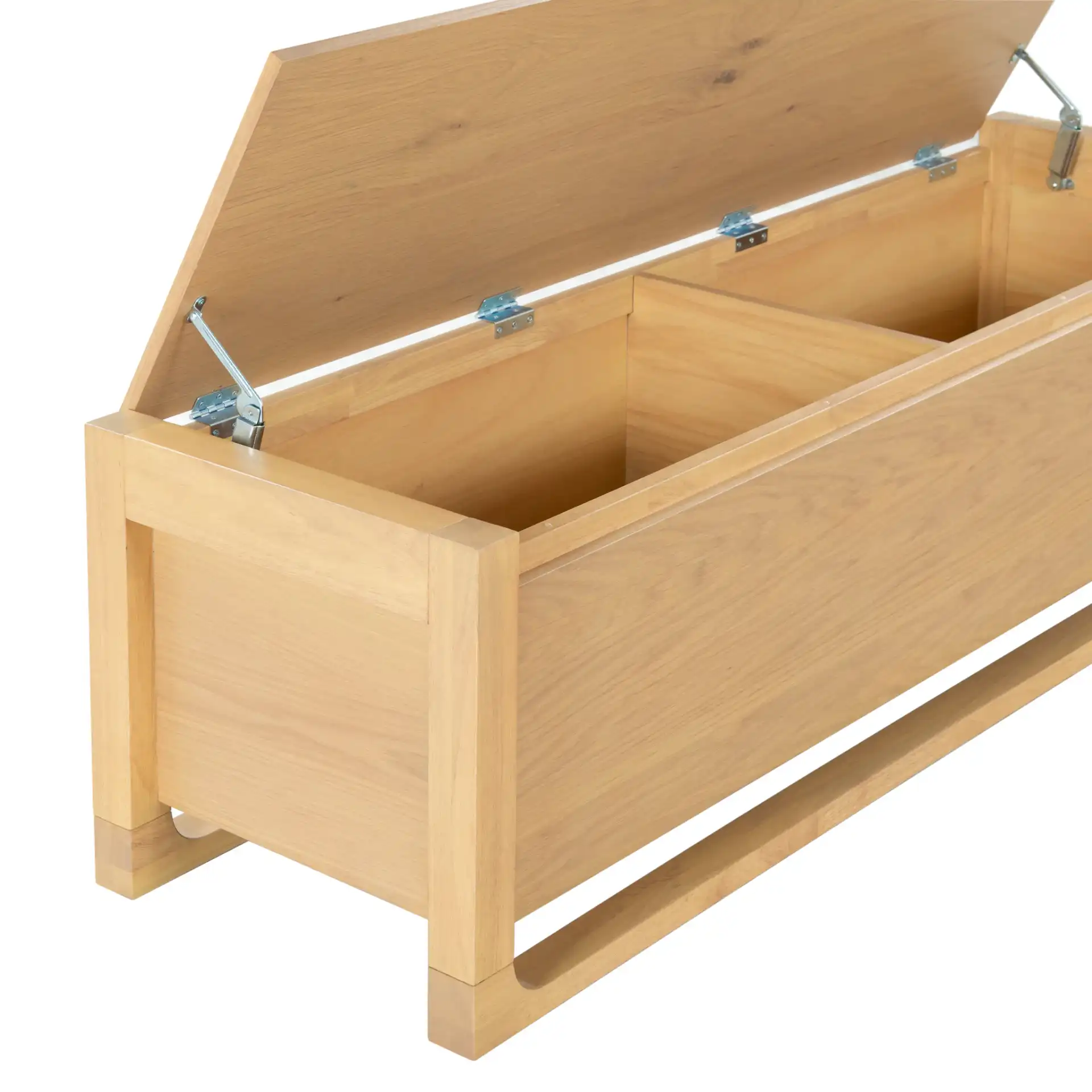 Tyrell Wood Storage Bench in Natural in a styled room