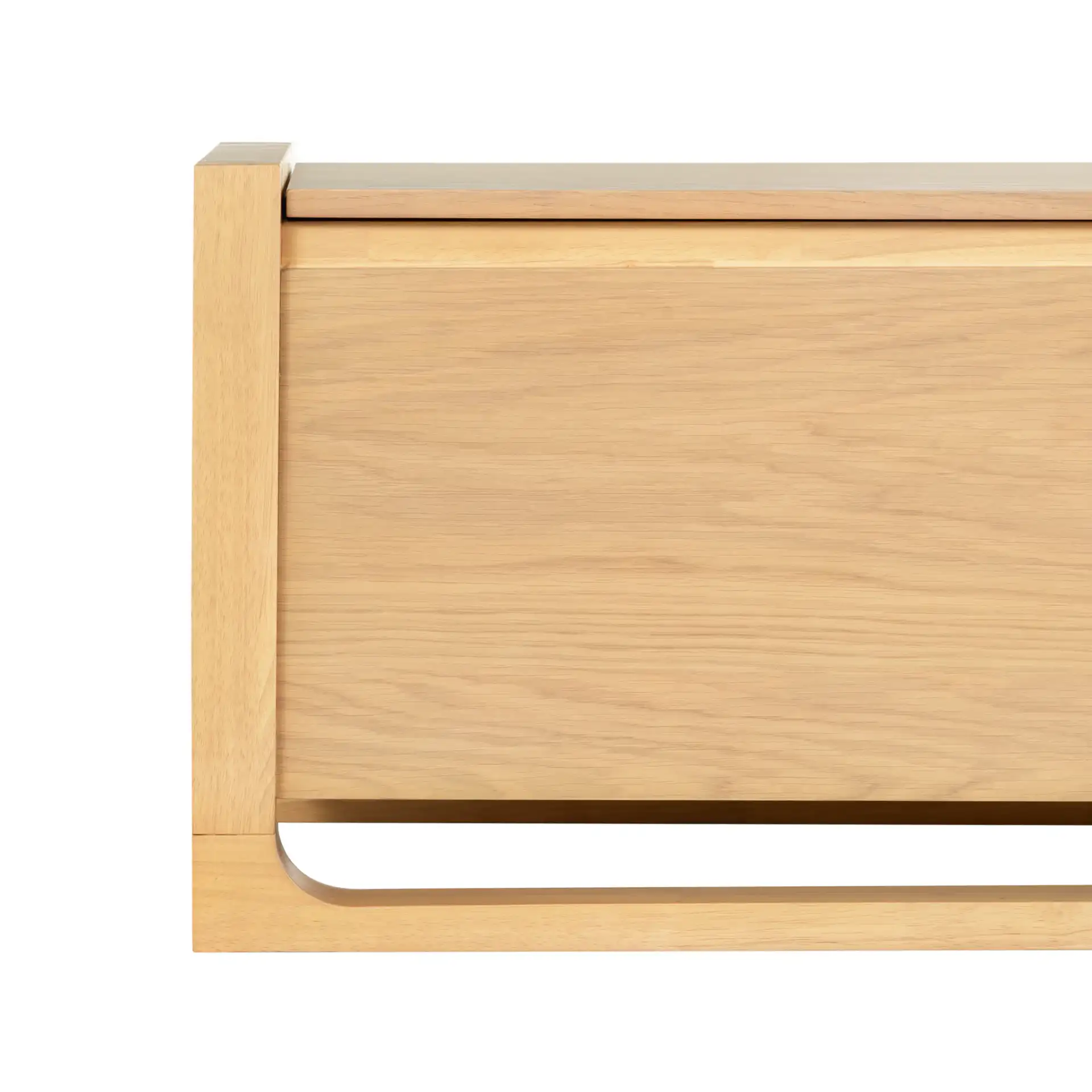 Tyrell Wood Storage Bench in Natural, detail view
