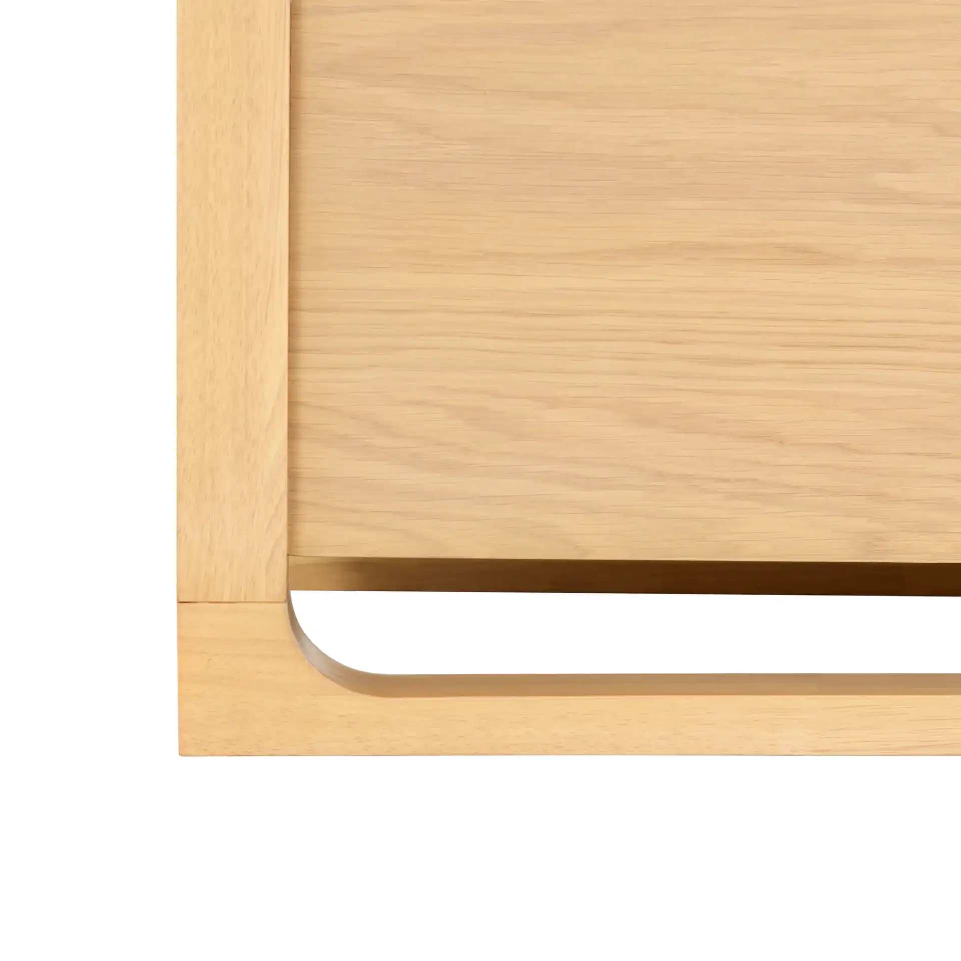 Tyrell Wood Storage Bench in Natural, detail view