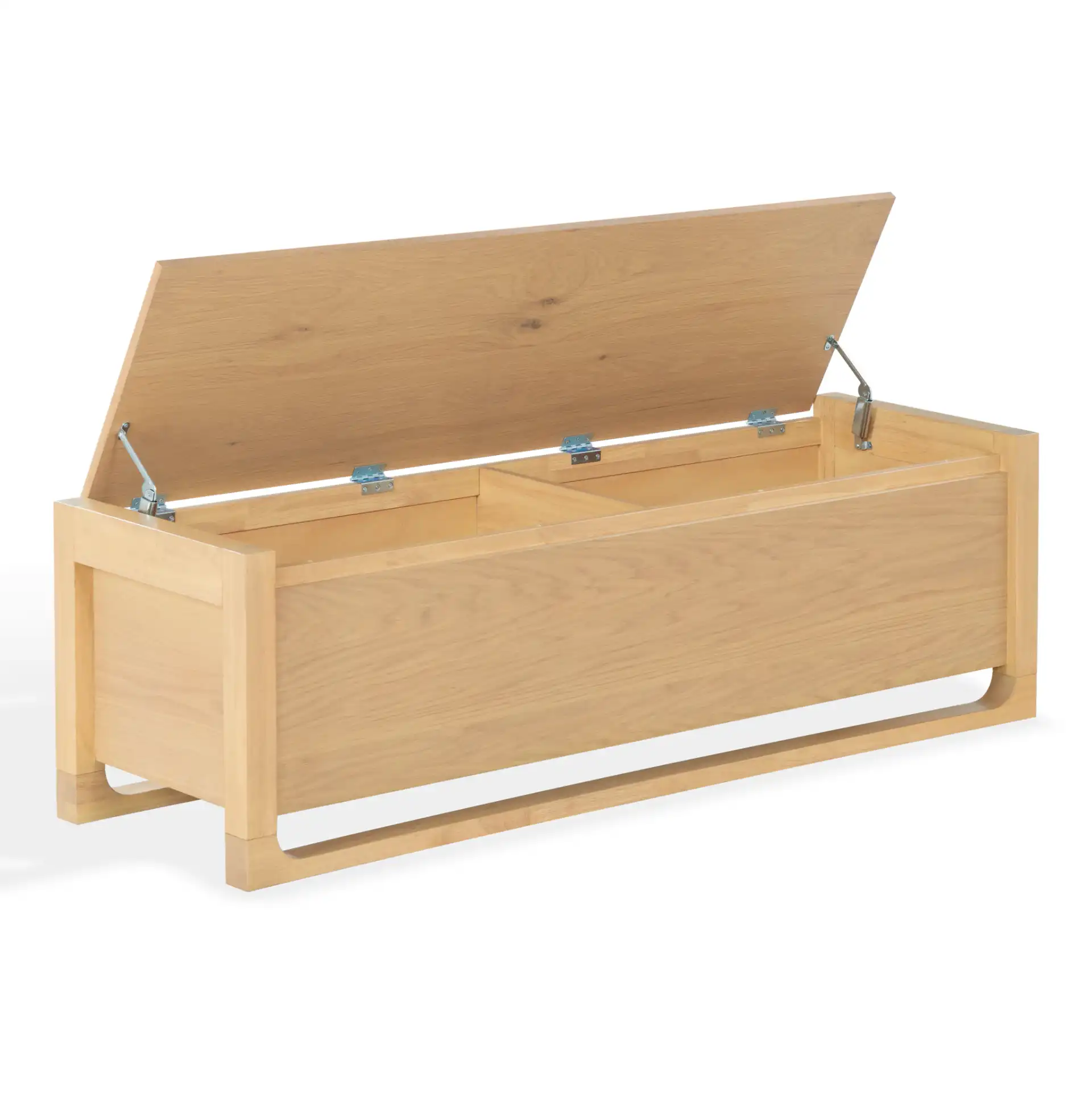 Tyrell Wood Storage Bench in Natural, detail view