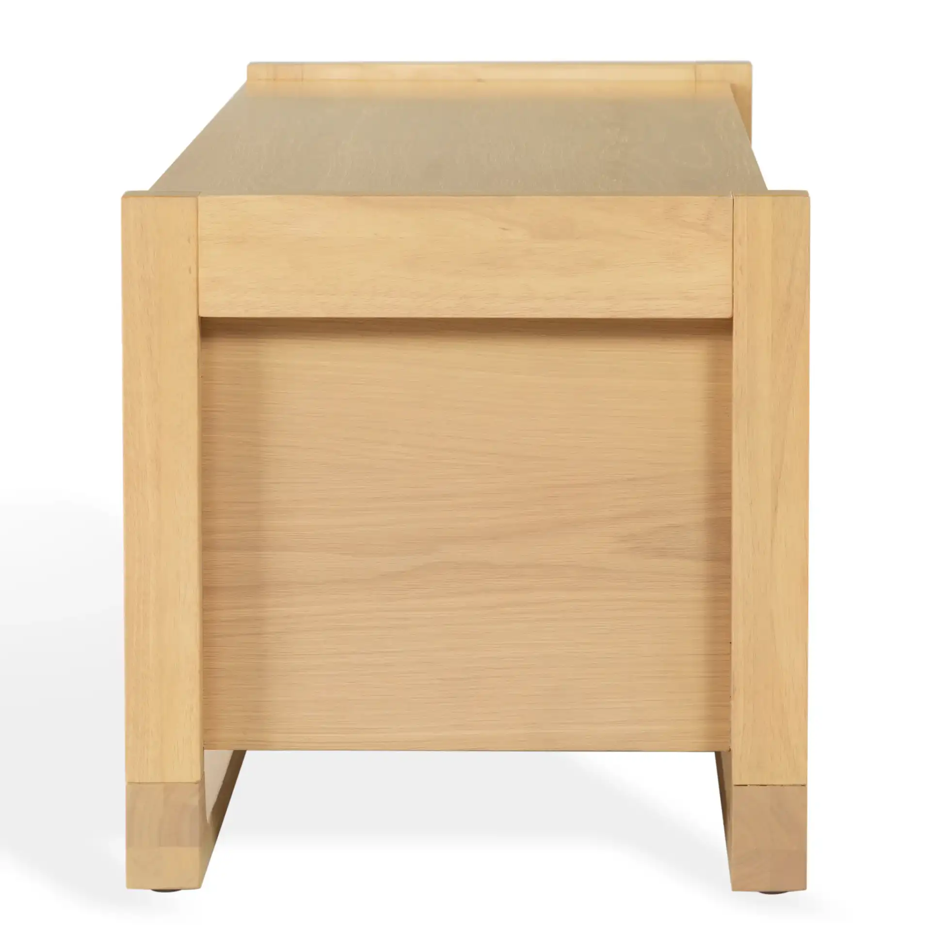 Tyrell Wood Storage Bench in Natural, detail view