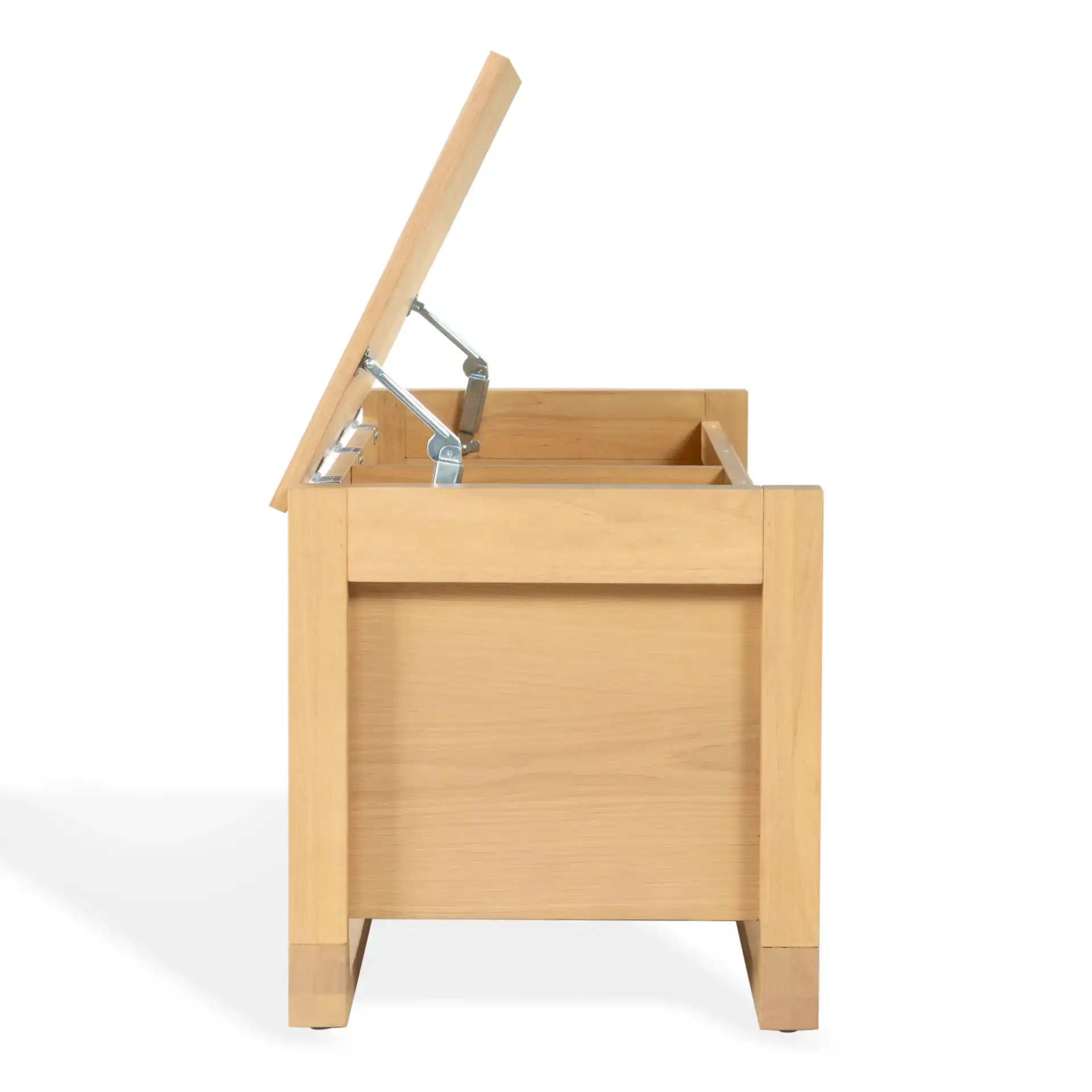 Tyrell Wood Storage Bench in Natural, detail view