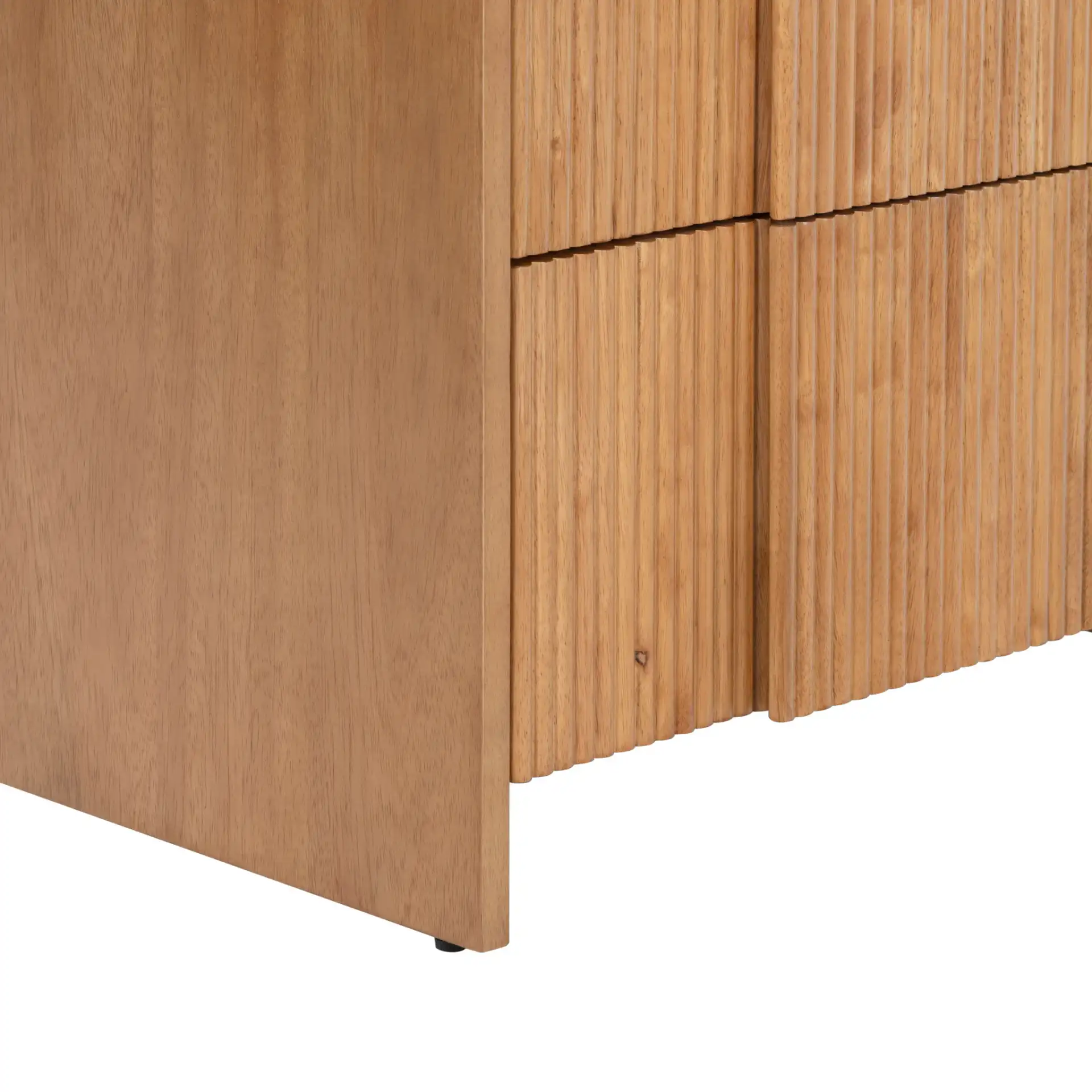 Vitale Reeded Wood Nightstand in Natural, detail view