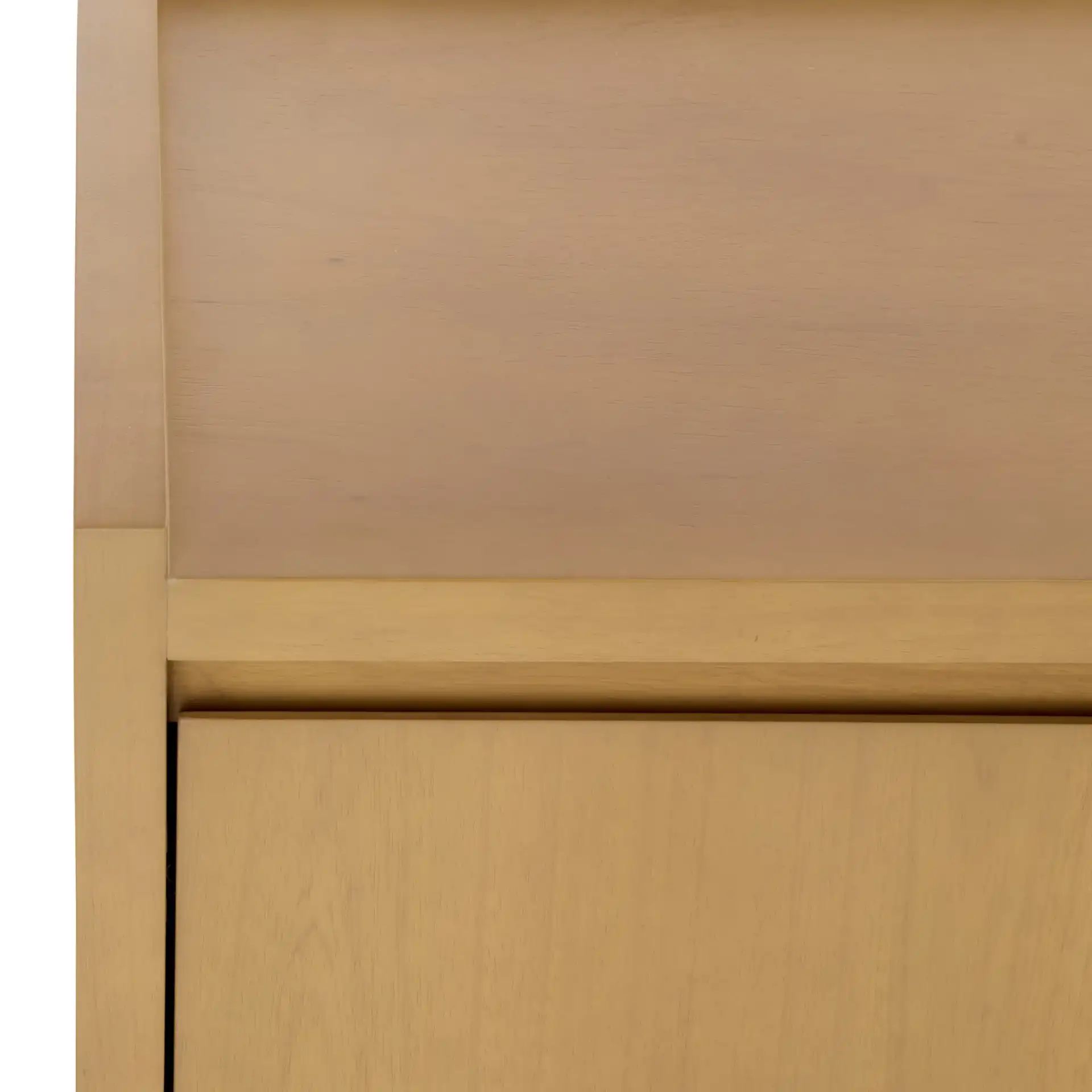 Rhylee Four-Door Wood Sideboard in Natural in a styled room