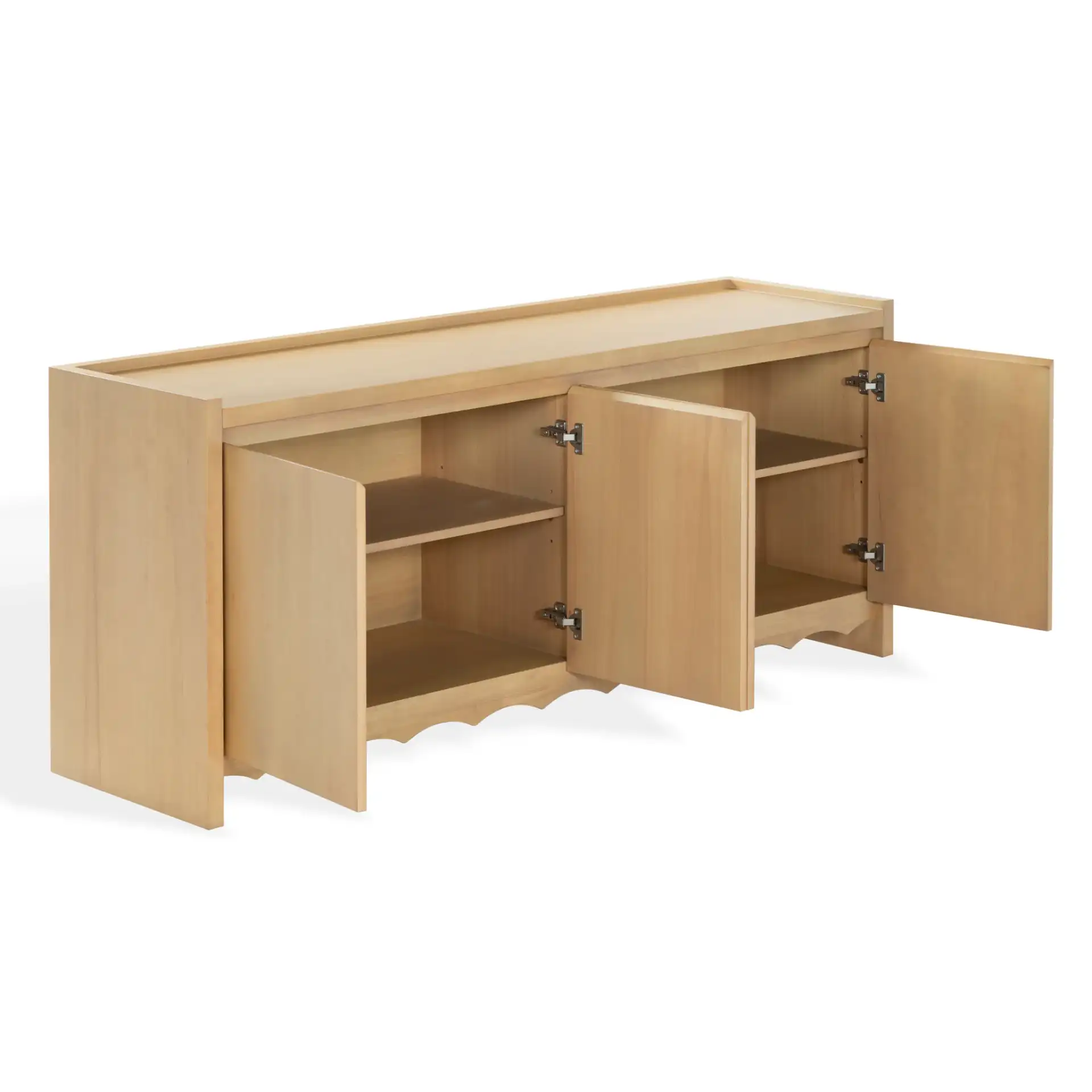 Rhylee Four-Door Wood Sideboard in Natural, detail view