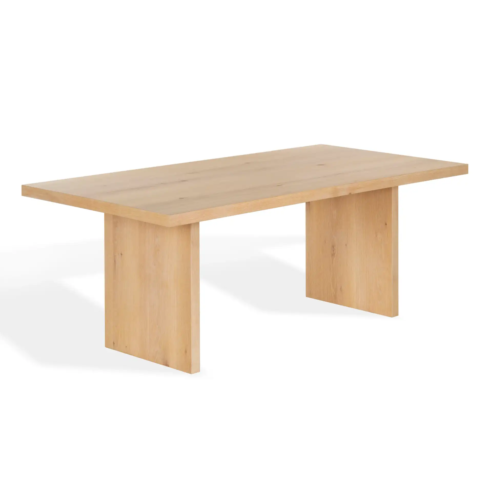 Shelbee Wood Rectangular Dining Table in Natural Cerused Oak, detail view