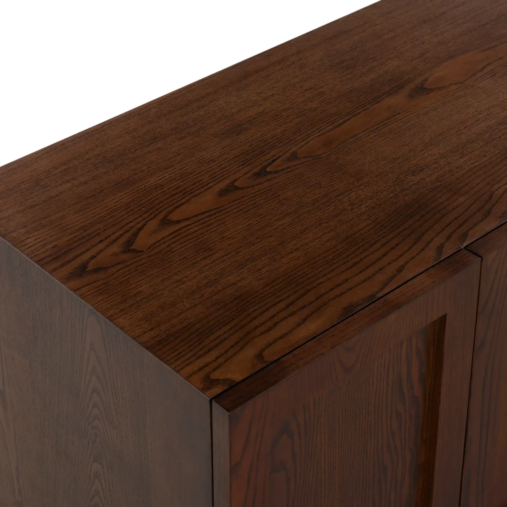 Bethandria Six-Door Wood Sideboard in Walnut in a styled room