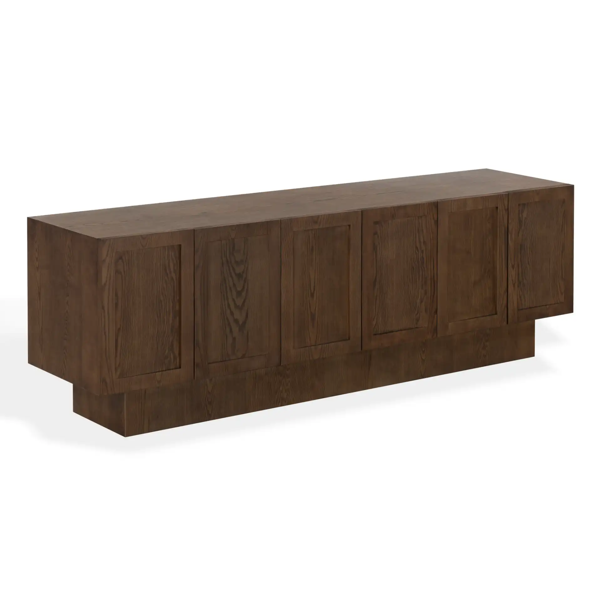 Bethandria Six-Door Wood Sideboard in Walnut, detail view