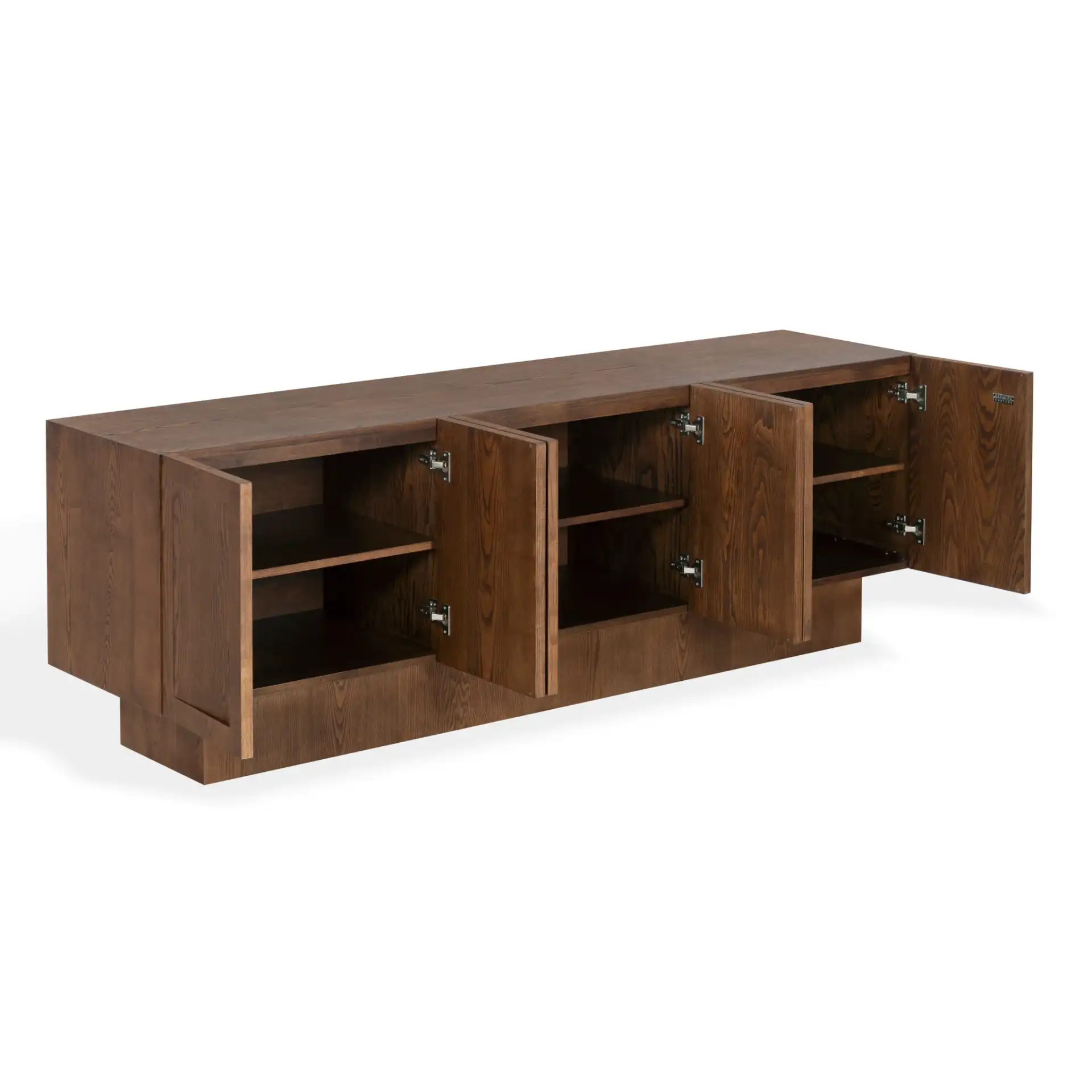 Bethandria Six-Door Wood Sideboard in Walnut, detail view