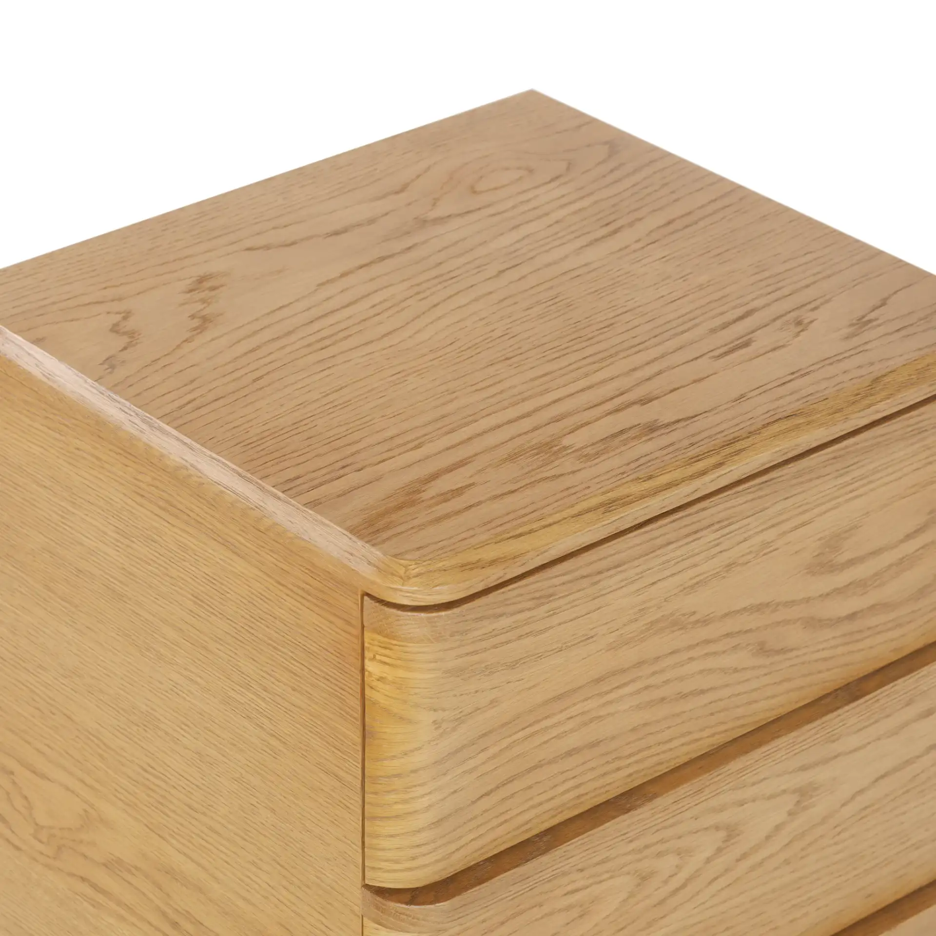 Guillermo Three-Drawer Nightstand in Natural in a styled room