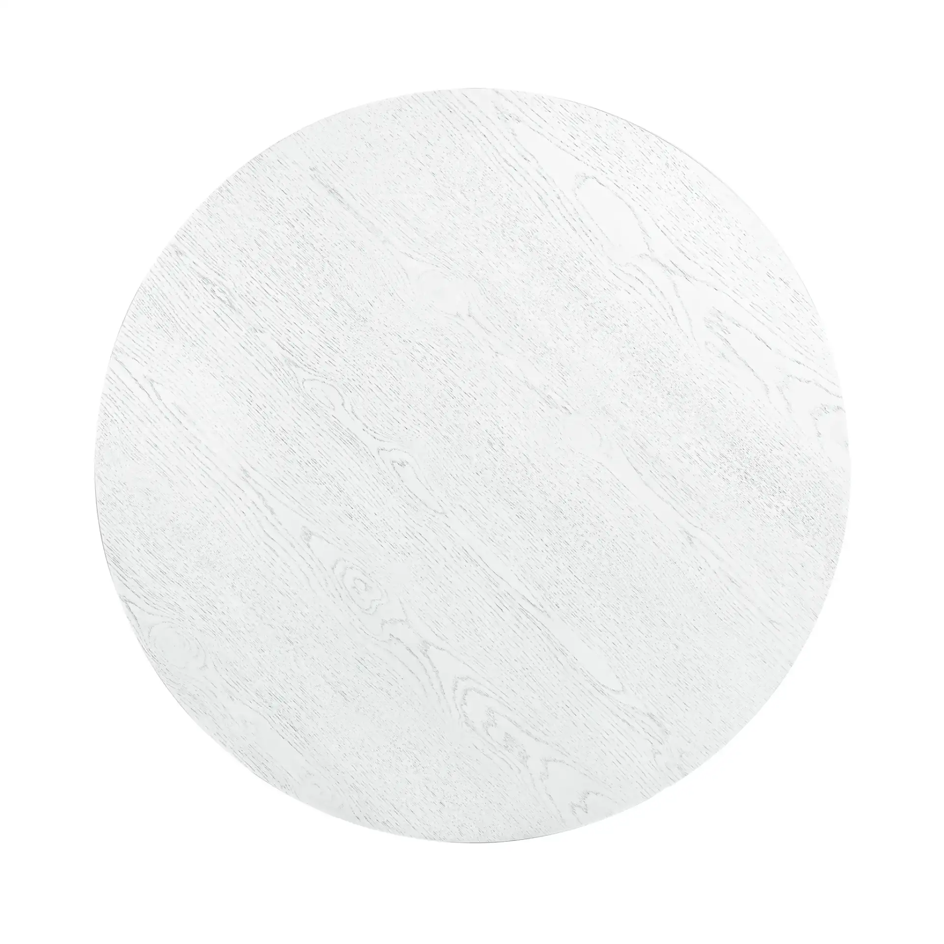 Clarastella Round Wood Dining Table in White, detail view