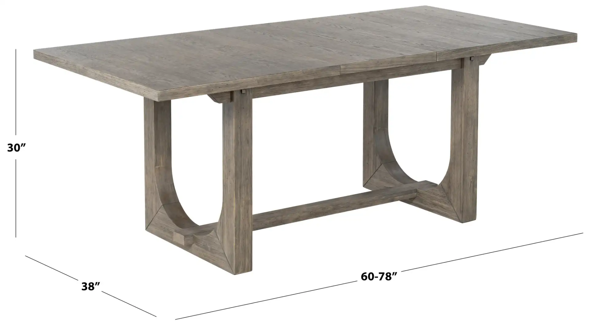 Doriella Extend Dining Table in Walnut, detail view