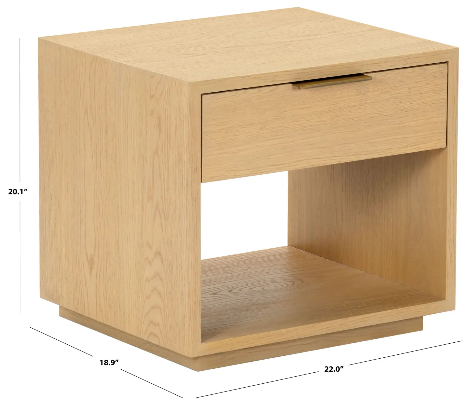 Gabribecca One-Drawer Nightstand in Greige Oak, detail view