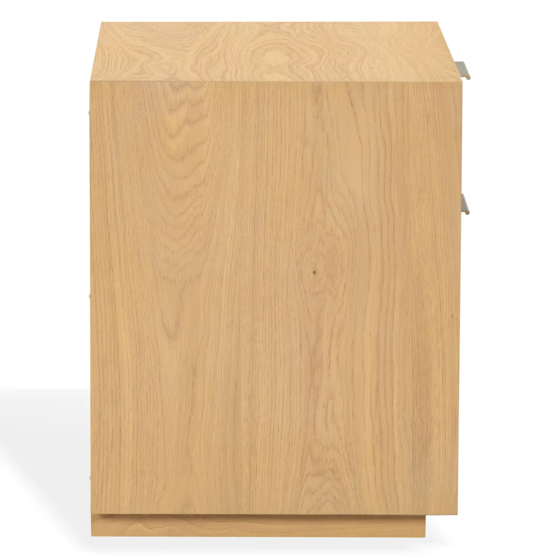 Gabribecca Two-Drawer Nightstand in Greige Oak, detail view