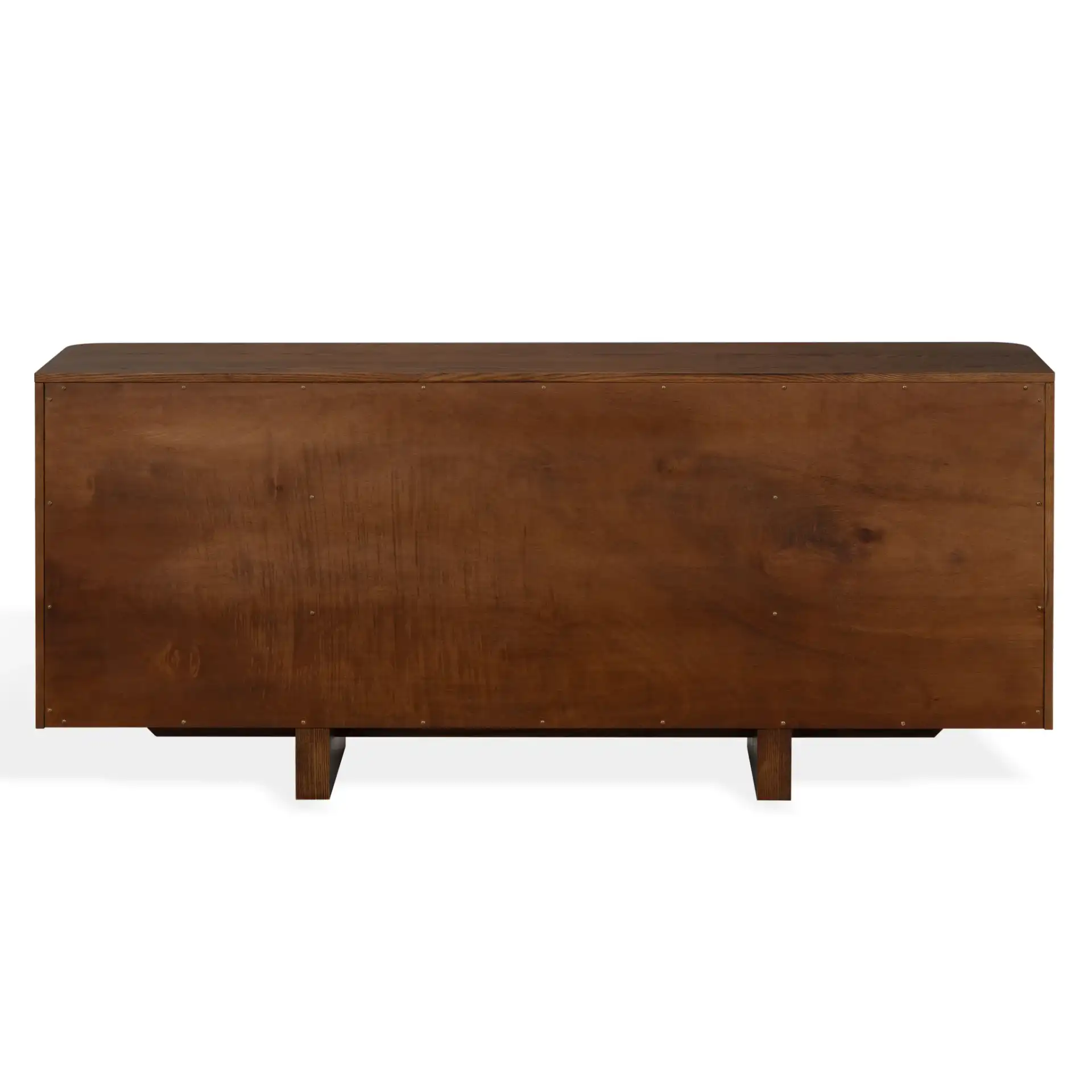 Dorothea Three-Drawer Wood Sideboard in Walnut, detail view