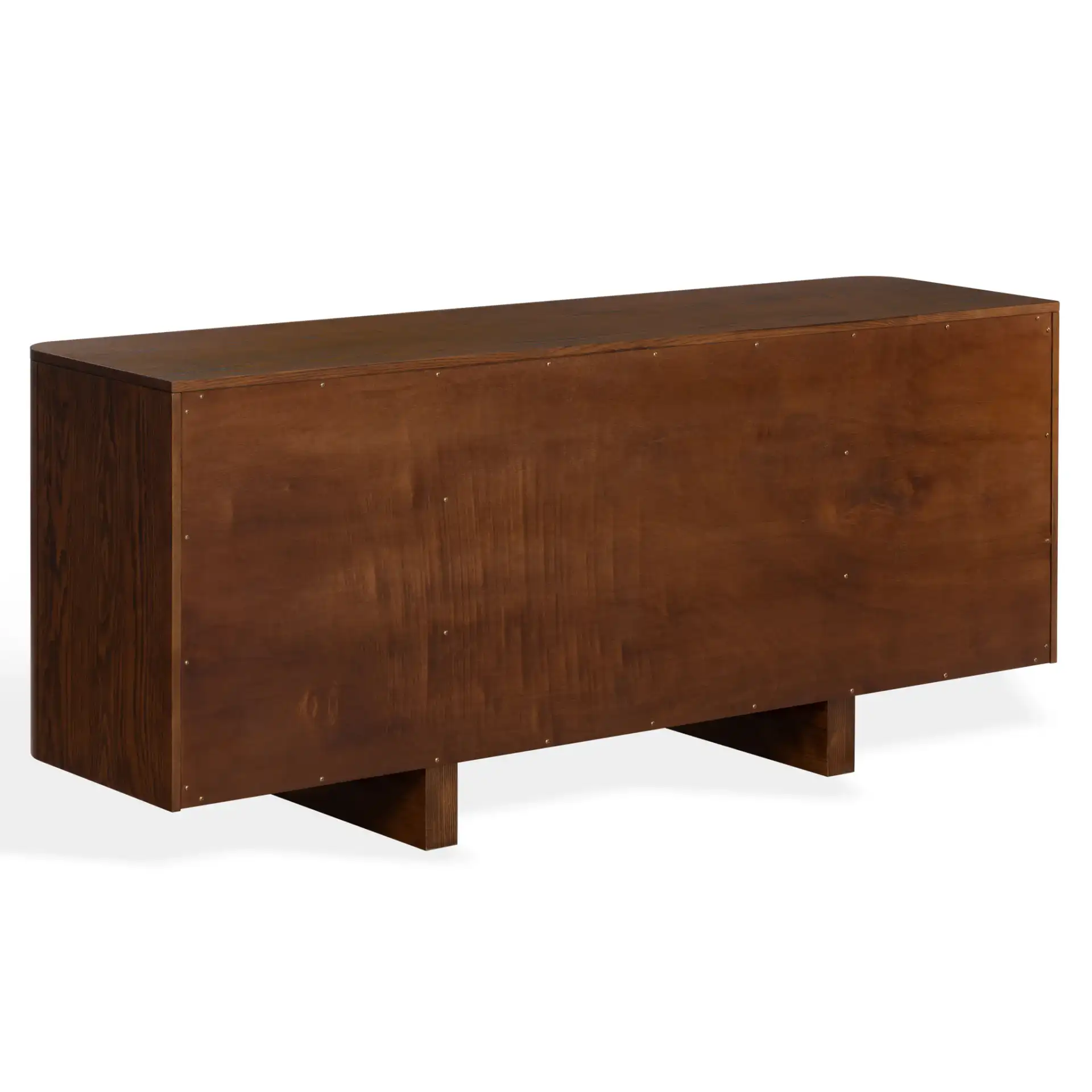 Dorothea Three-Drawer Wood Sideboard in Walnut, detail view