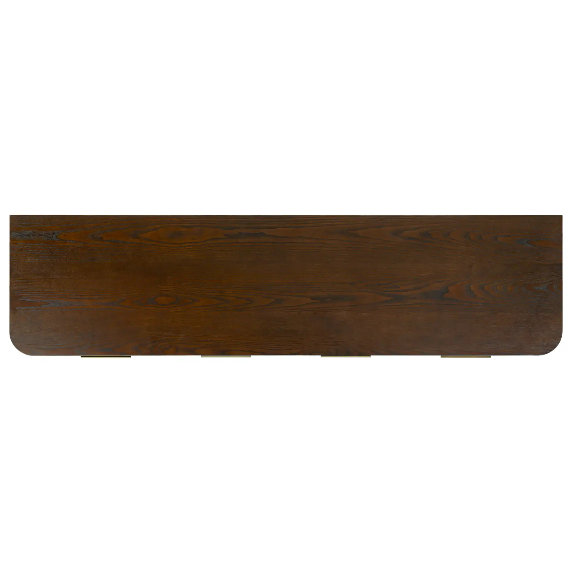 Dorothea Three-Drawer Wood Sideboard in Walnut, detail view