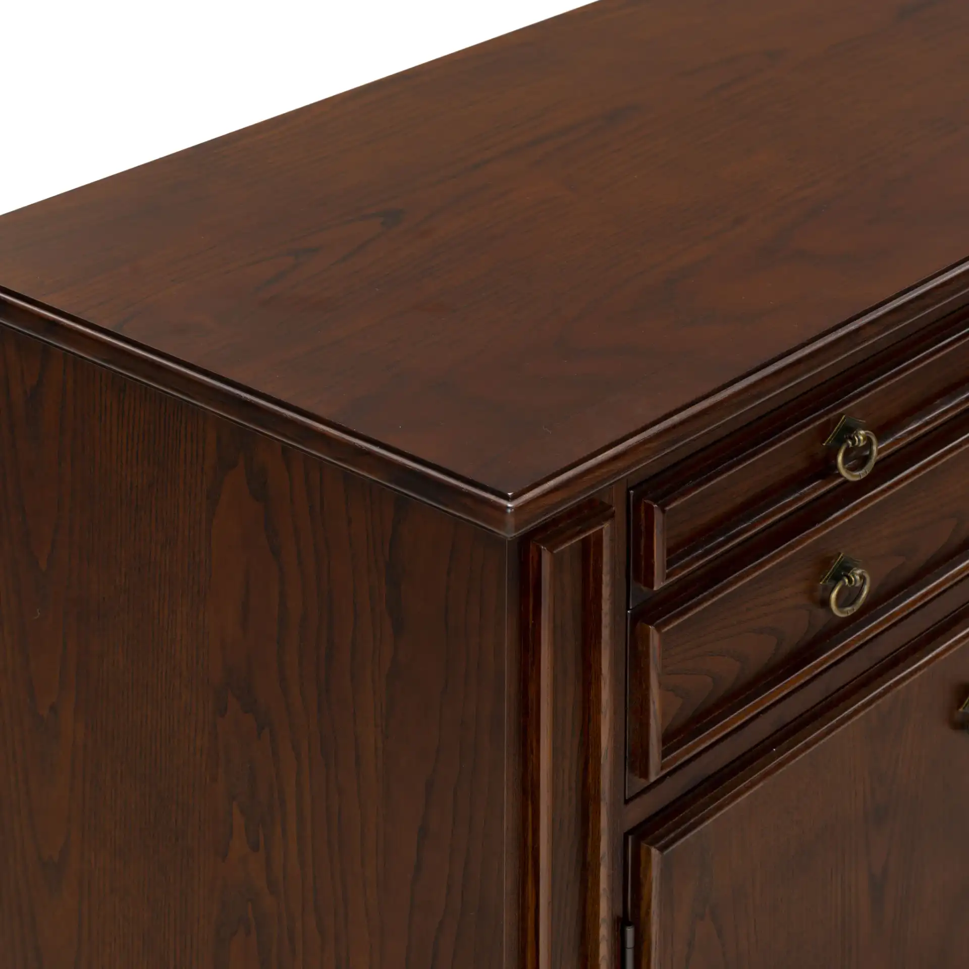 Caroline Two-Drawer Chest in Walnut in a styled room