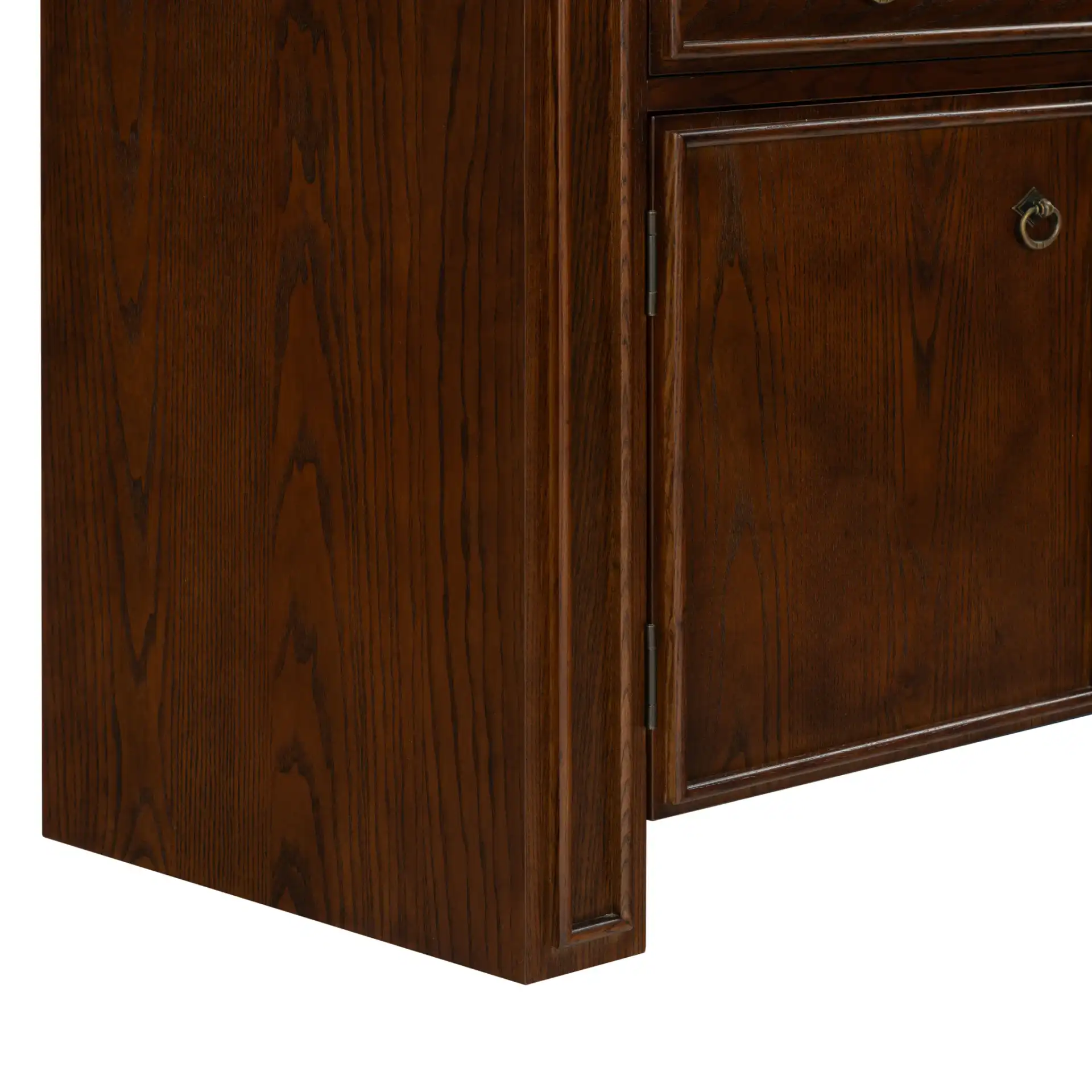 Caroline Two-Drawer Chest in Walnut, detail view