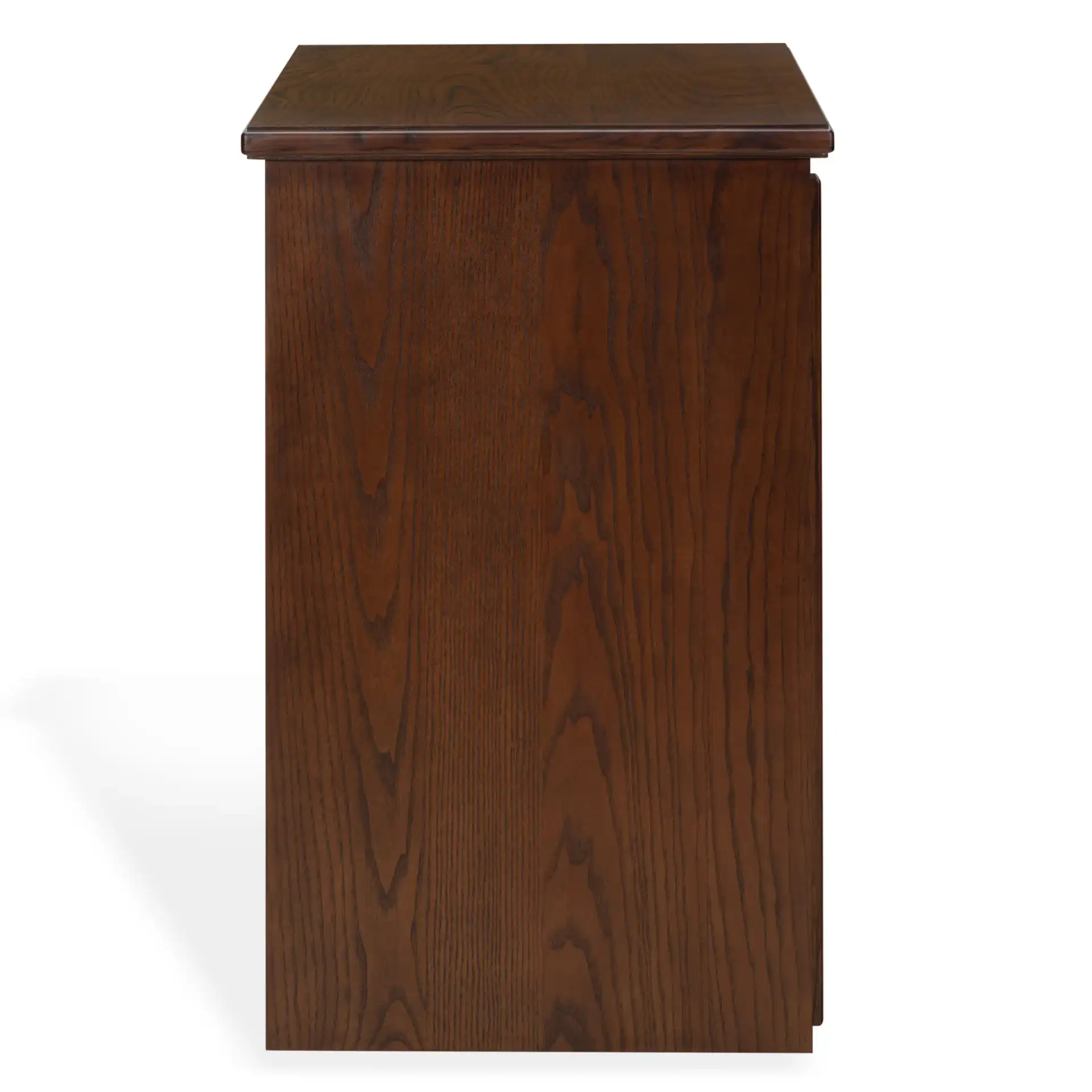 Caroline Two-Drawer Chest in Walnut, detail view
