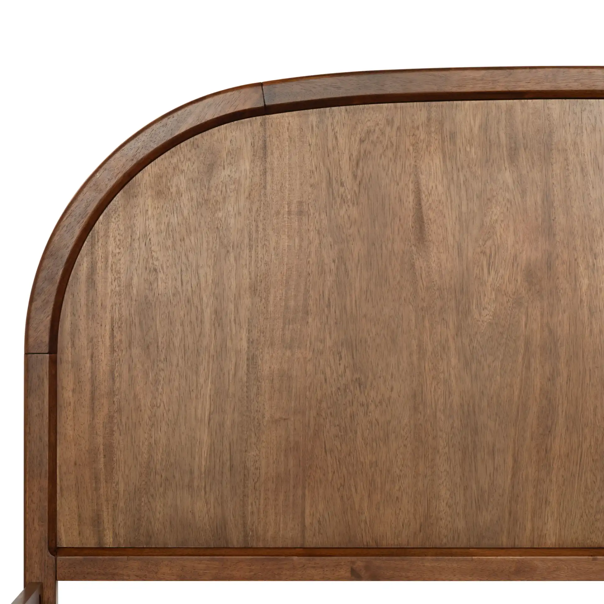 Mandie Wood King Bed in Light Brown in a styled room