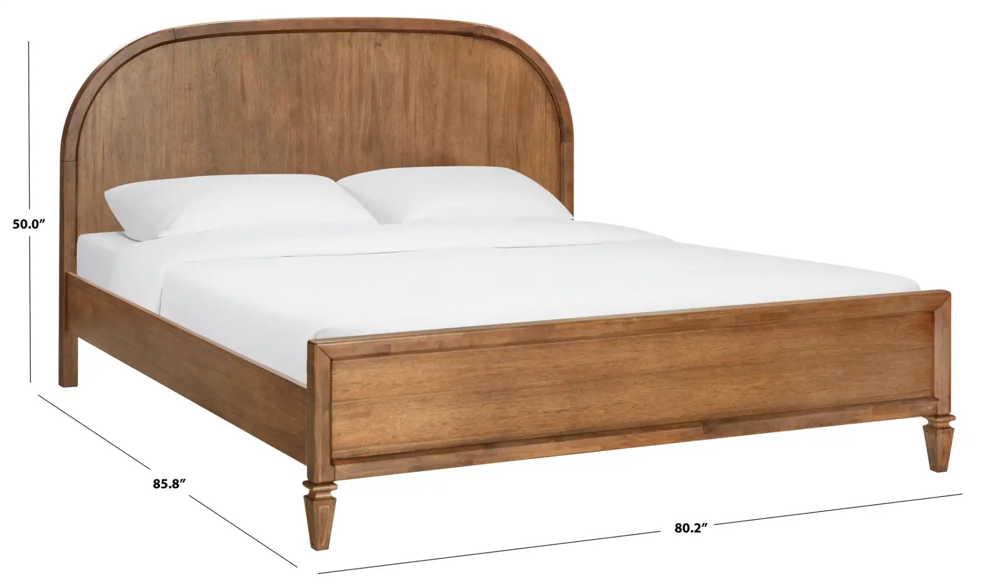 Mandie Wood King Bed in Light Brown, detail view