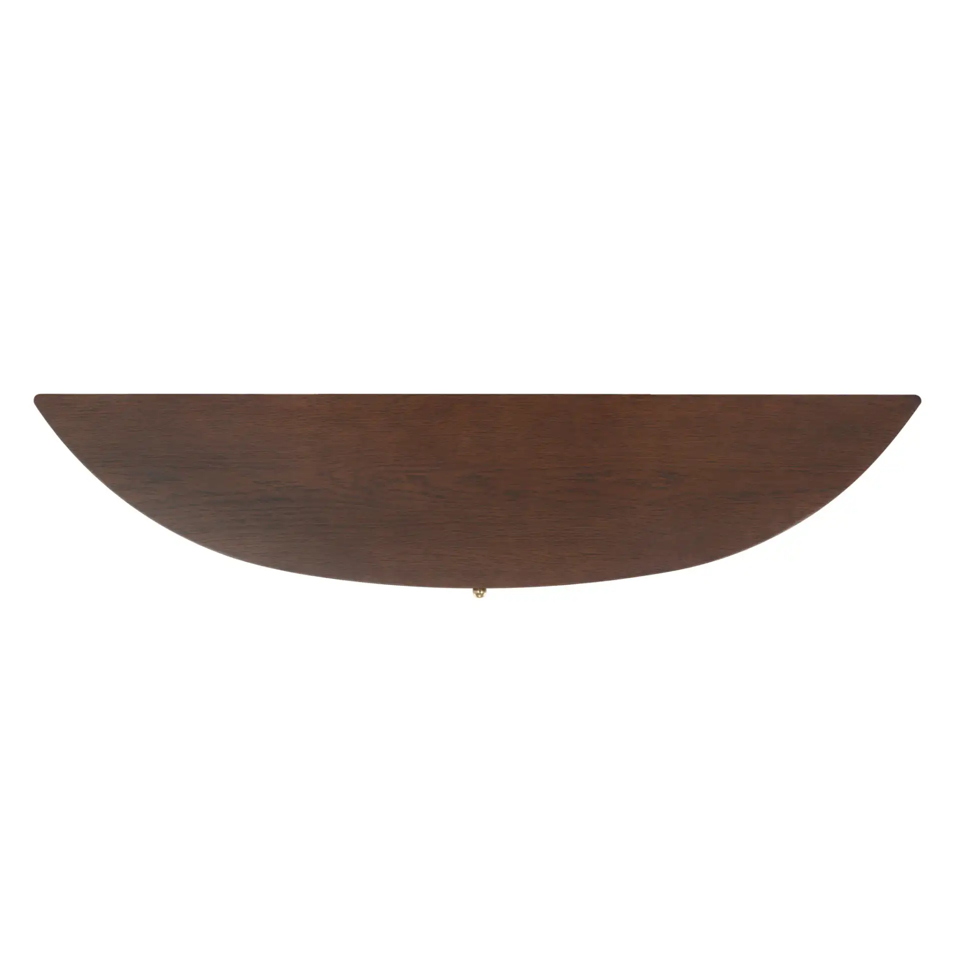 Vivietta Fluted Wood Console in Walnut / Brass, detail view